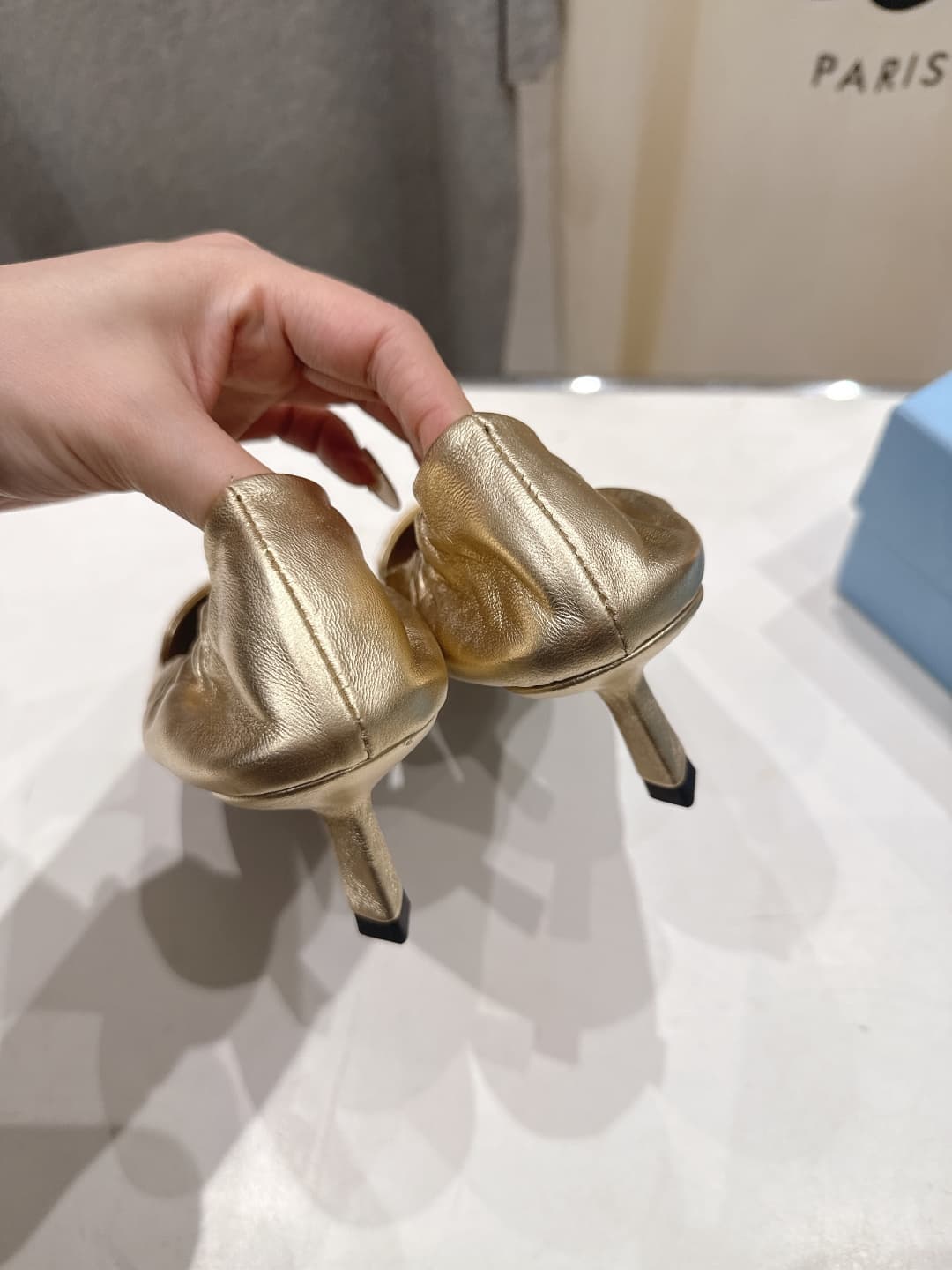 Prada Ruched Leather Heeled Pumps