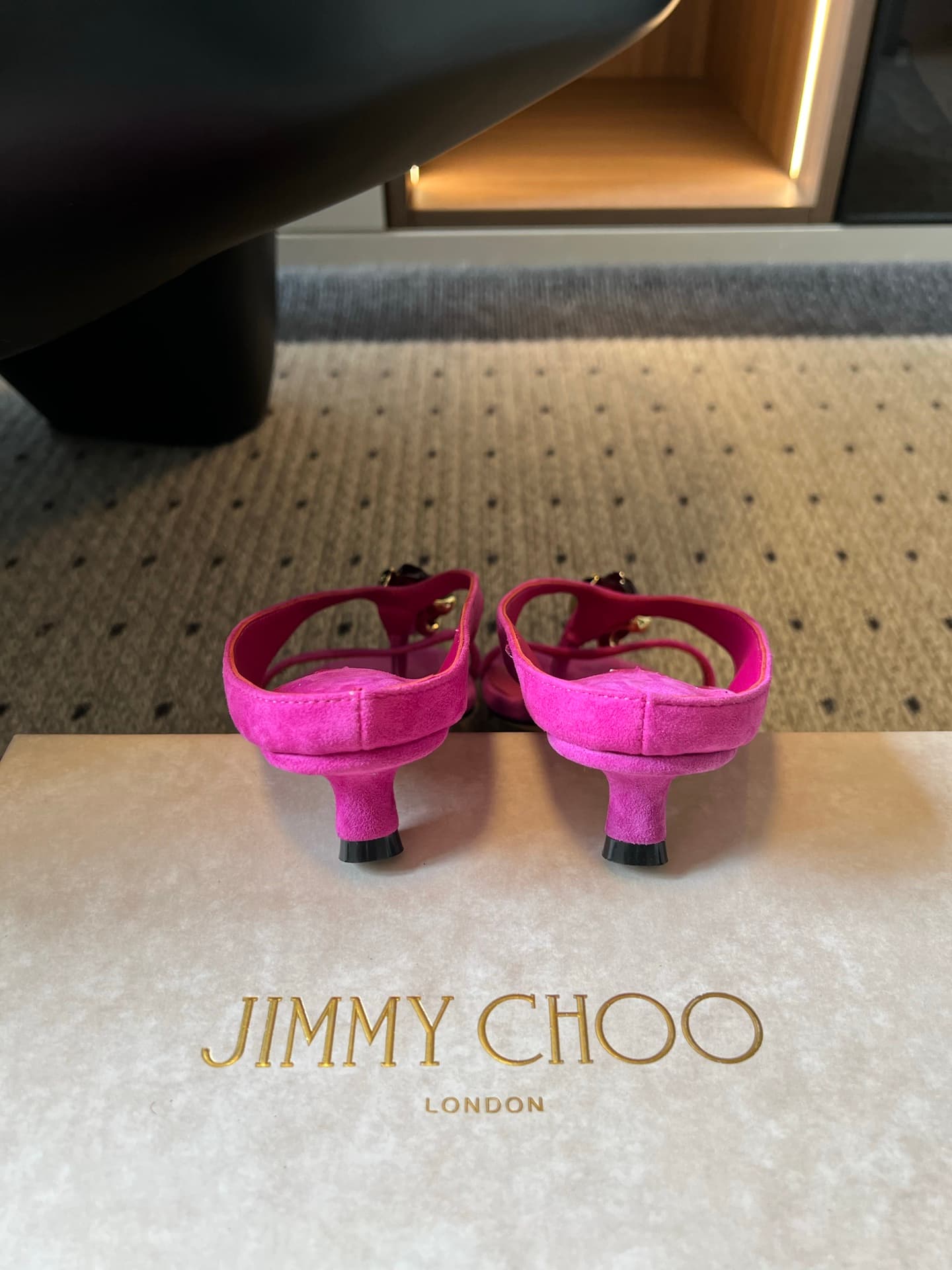 Jimmy Choo Emeri Stone Suede Sandals Women