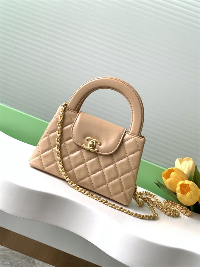Chanel MINI SHOPPING BAG AS4416 Shiny Aged Calfskin & Gold-Tone Metal Chai A