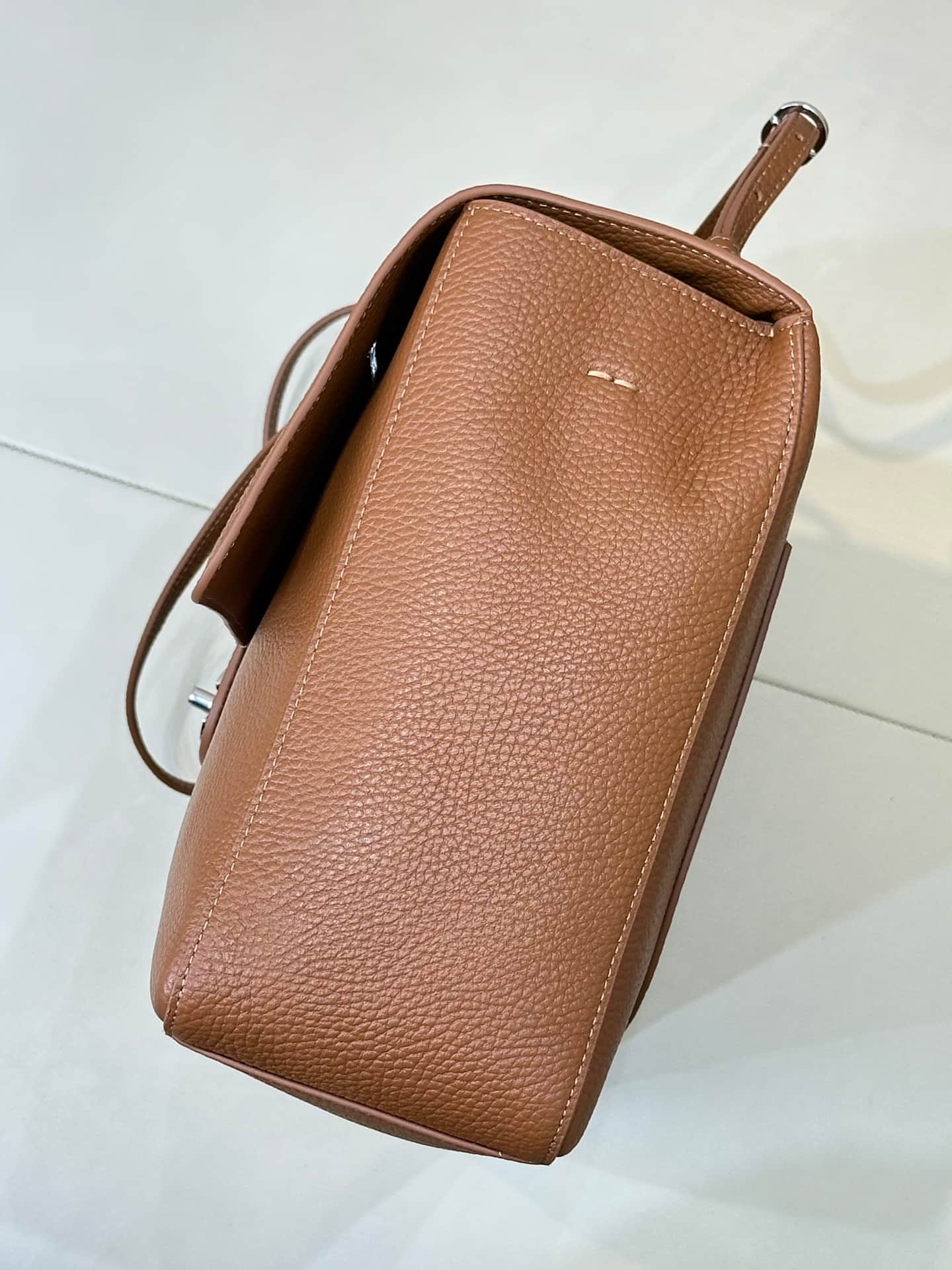 Chanel Maxi Flapbag Grained Calfskin & Silver Metal Caramel AS6233 TOP