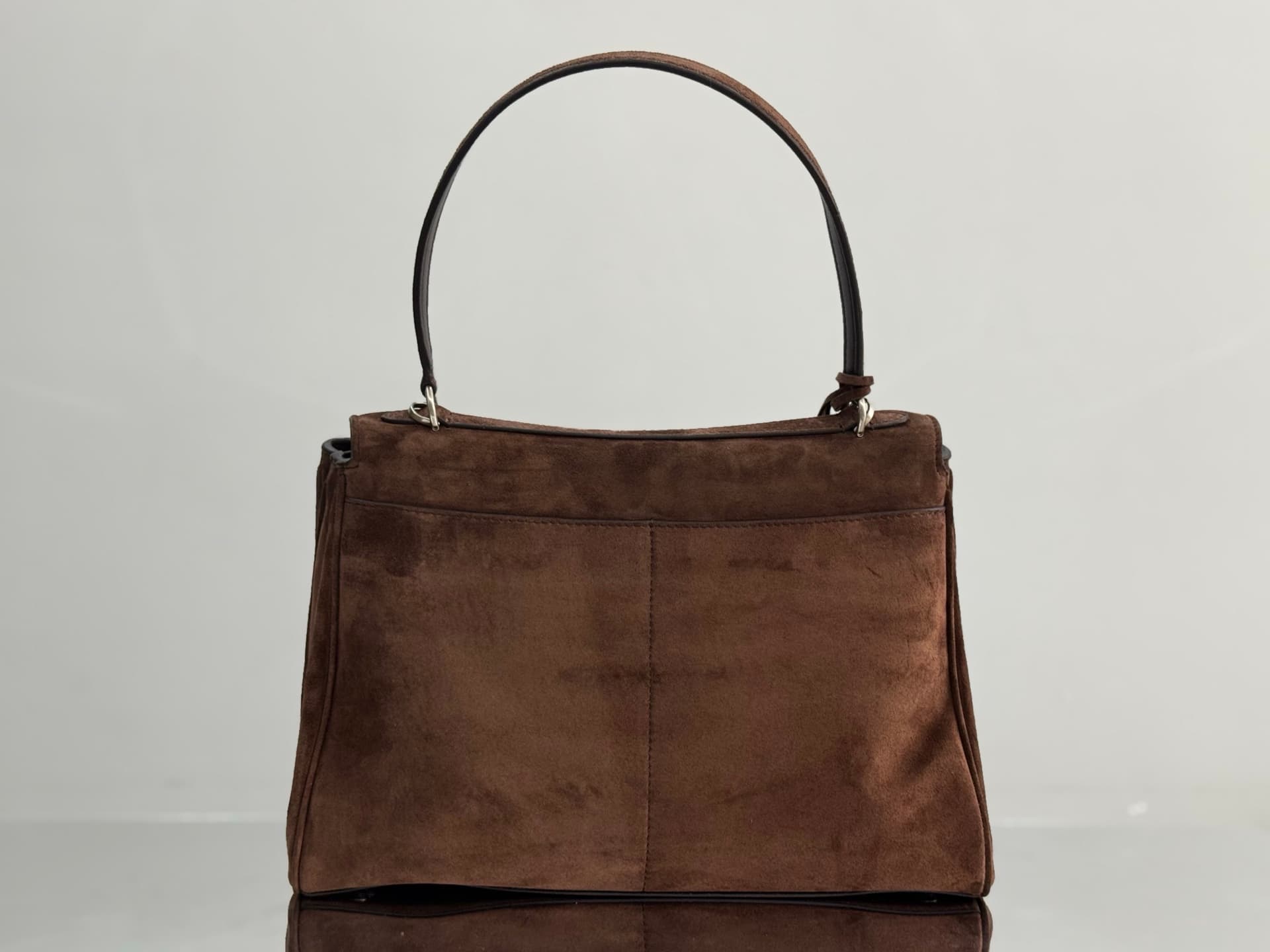 Balenciaga Rodeo Medium Bag in Light Espresso Waxed Suede Calfskin With Silver-Tone Metal TOP