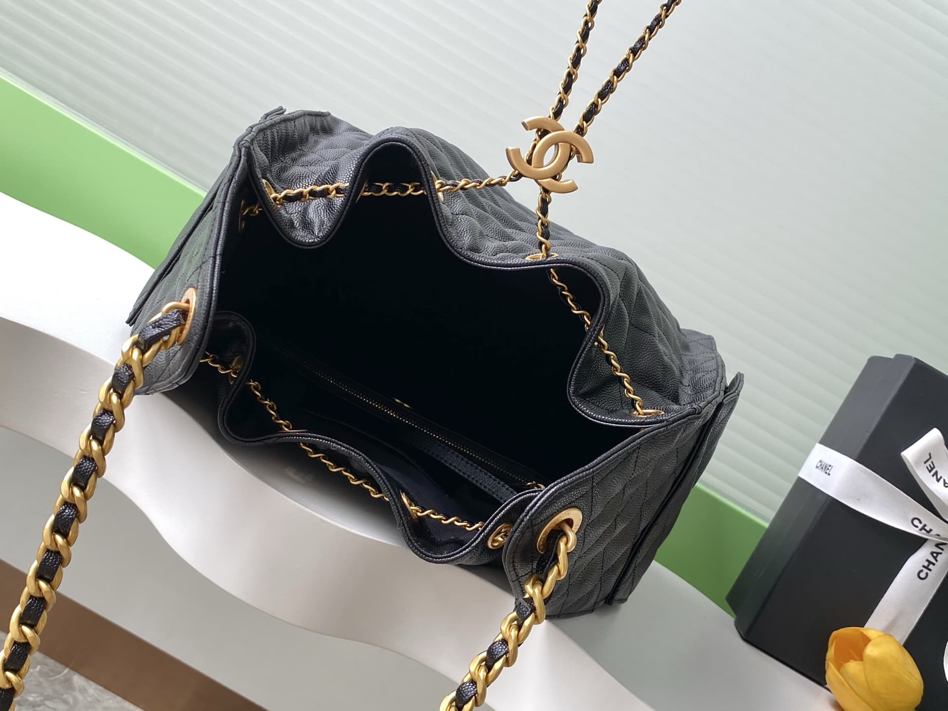 Chanel 25 Medium Hobo Medium handbag AS5311 Grained Calfskin & Gold-tone Metal Black A