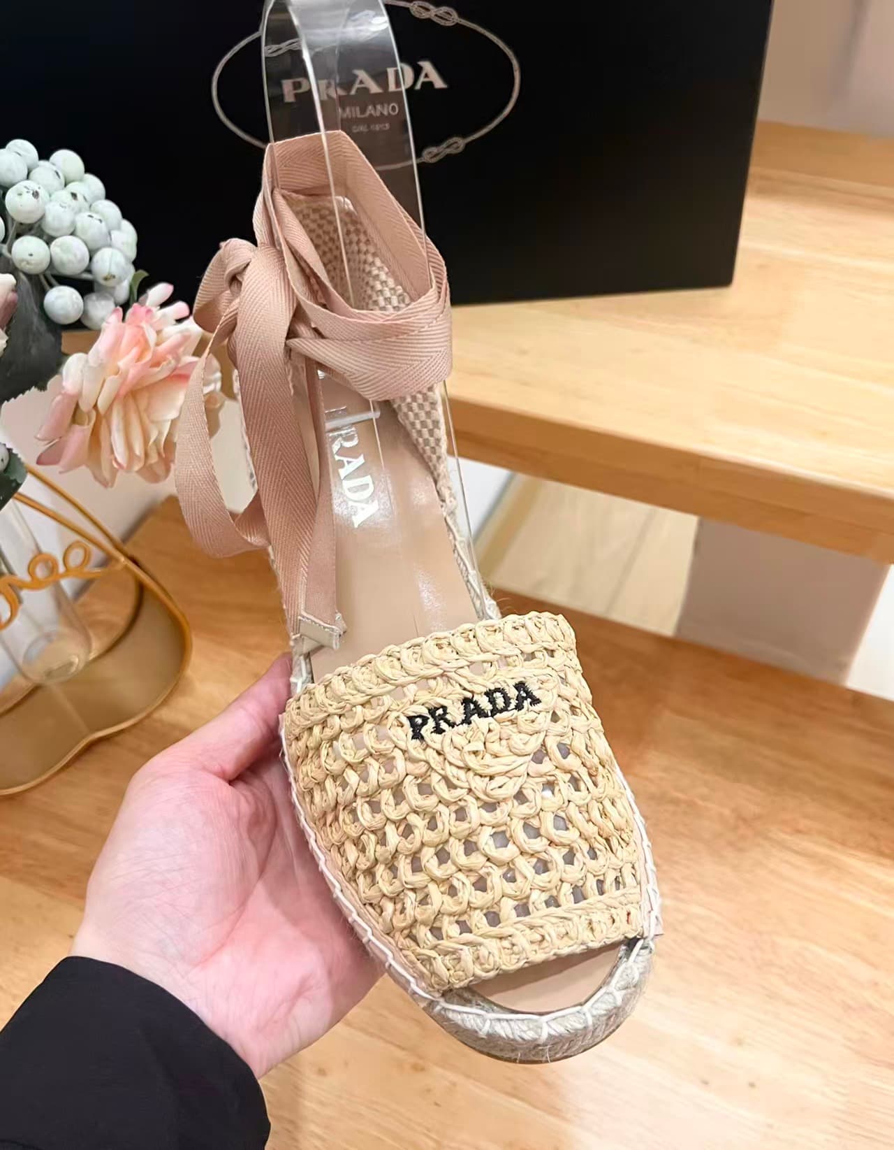 Prada Woven Platform Sandals Shoes Women