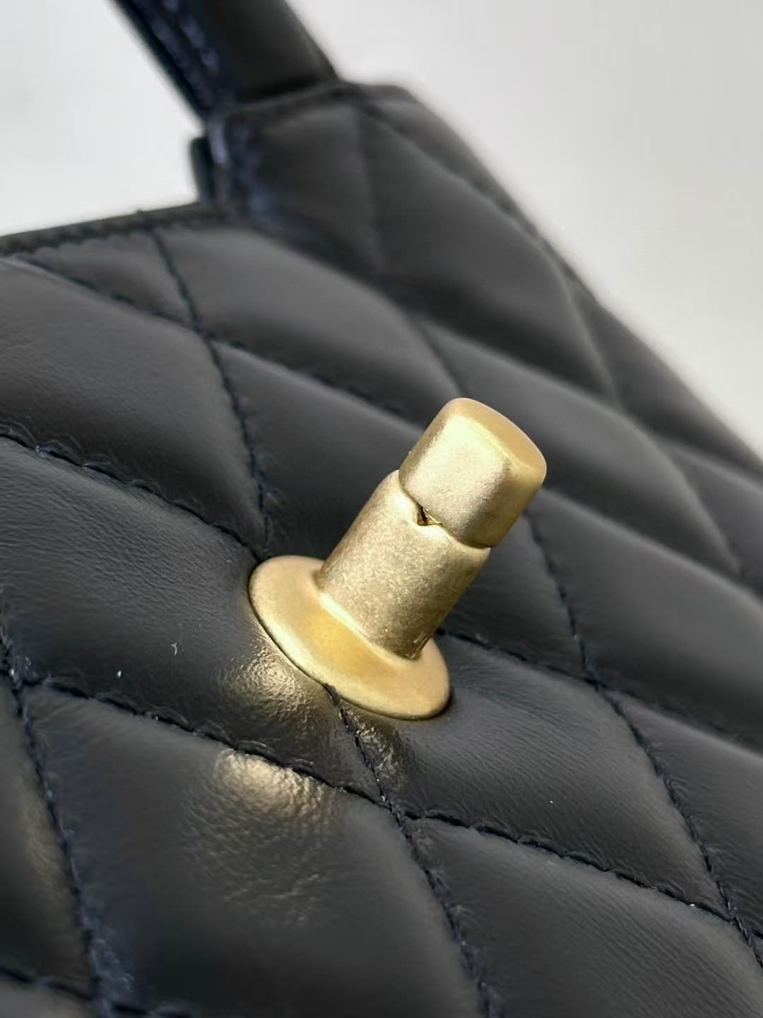 Chanel MINI SHOPPING BAG AS4416 Shiny Aged Calfskin & Gold-Tone Metal Black Top