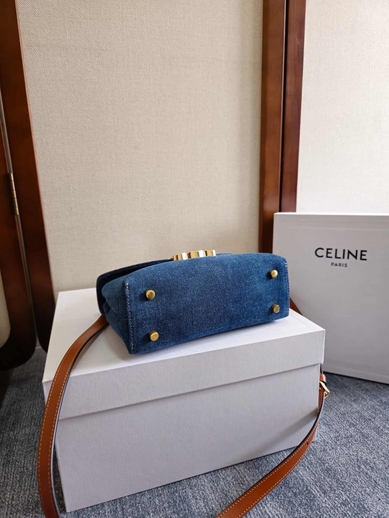 Celine Mini Teen Nino bag in Blue Denim High