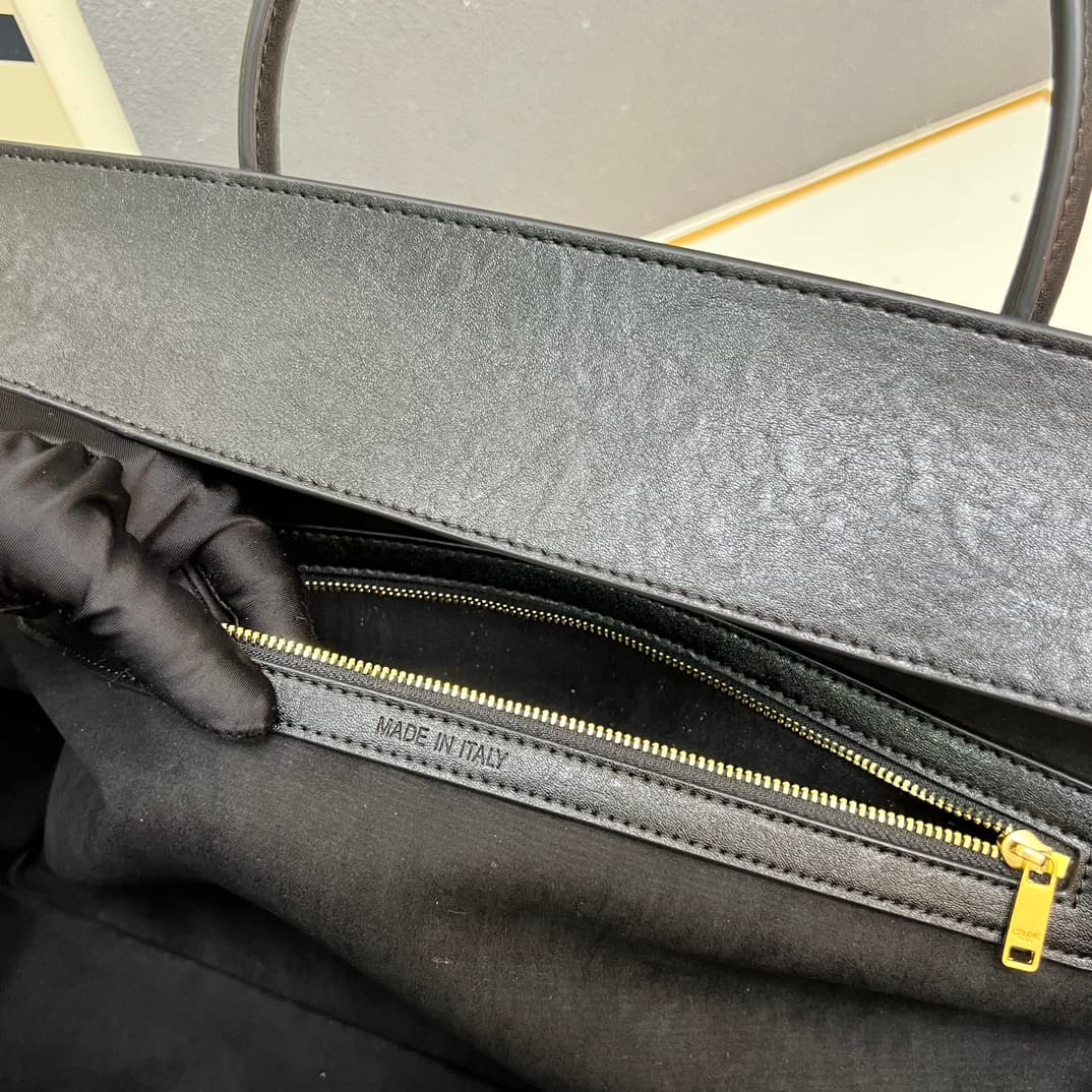 Celine BIG SMILE LUGGAGE IN Natural Supple Calfskin Black High