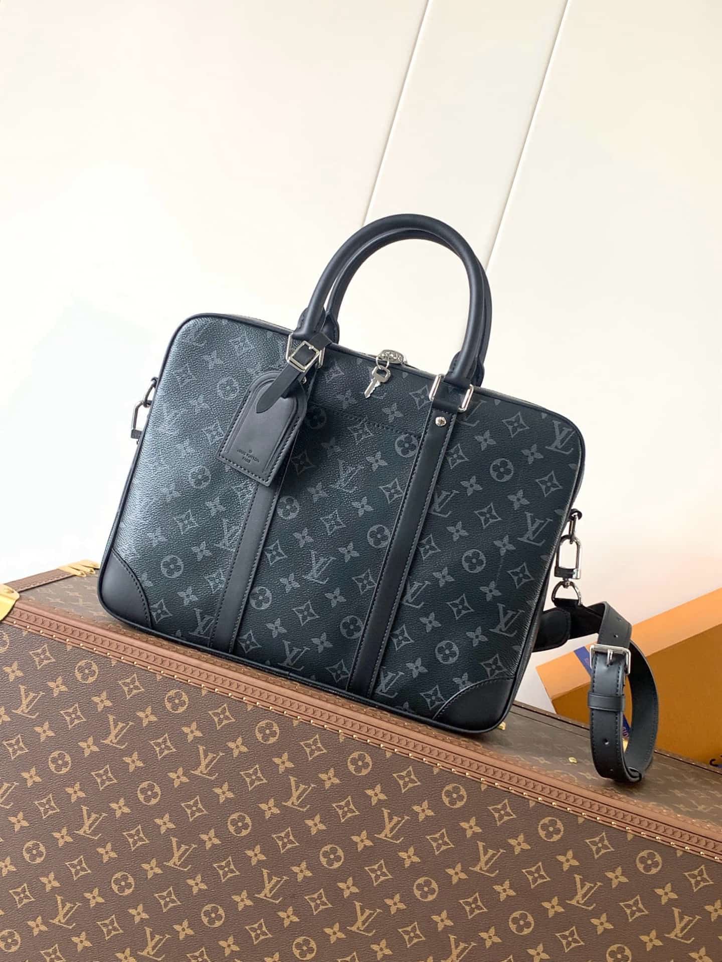 Louis Vuitton Porte-Documents Voyage PM Monogram Eclipse coated canvas M46457 High
