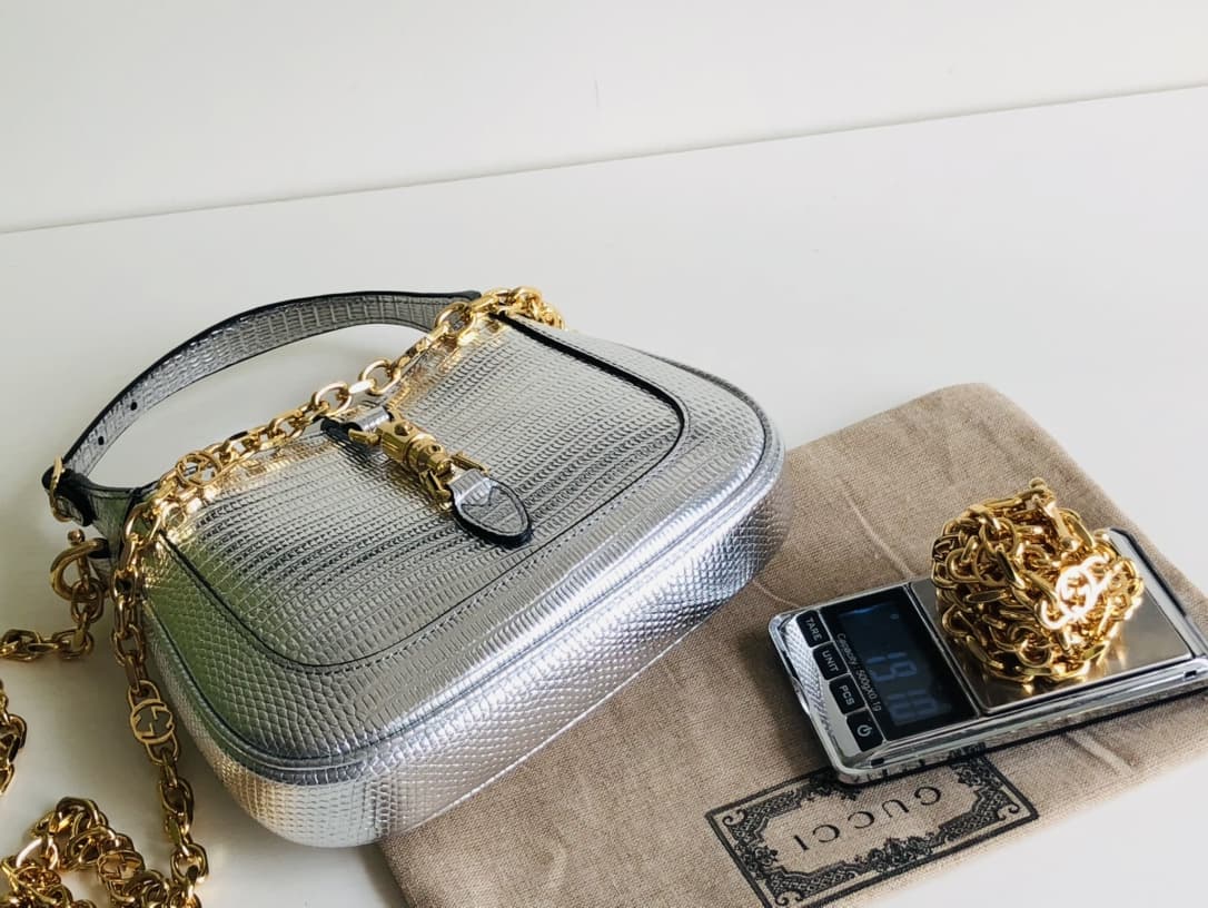 Jackie 1961 mini shoulder bag 675799 Lizard Sliver High