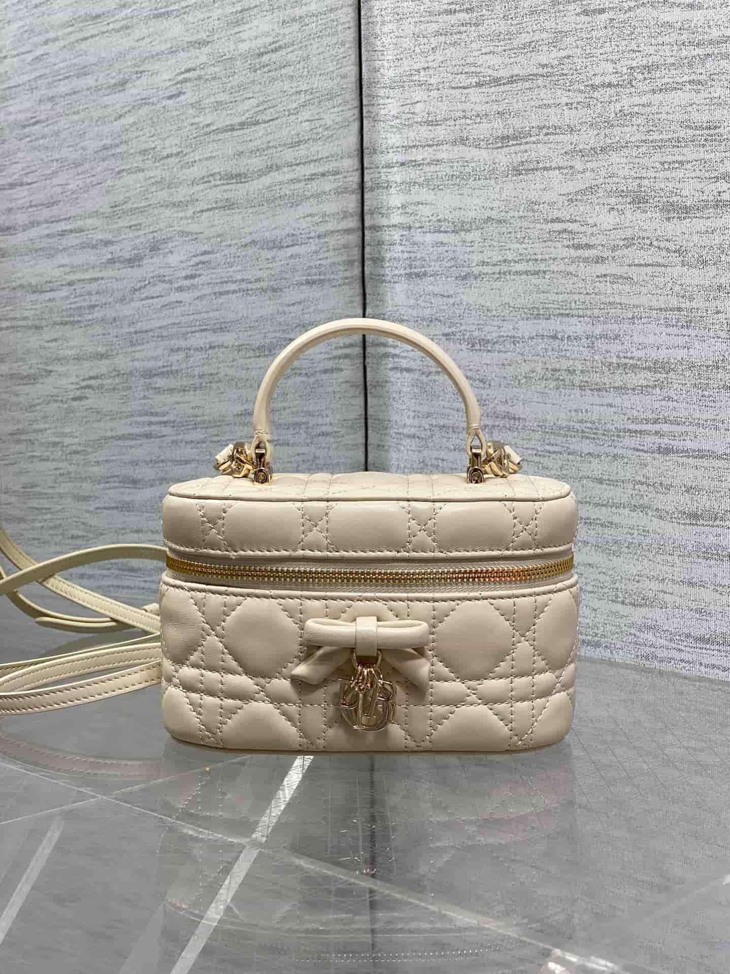 Dior Mini Vanity Beige Cannage Lambskin S2603 High