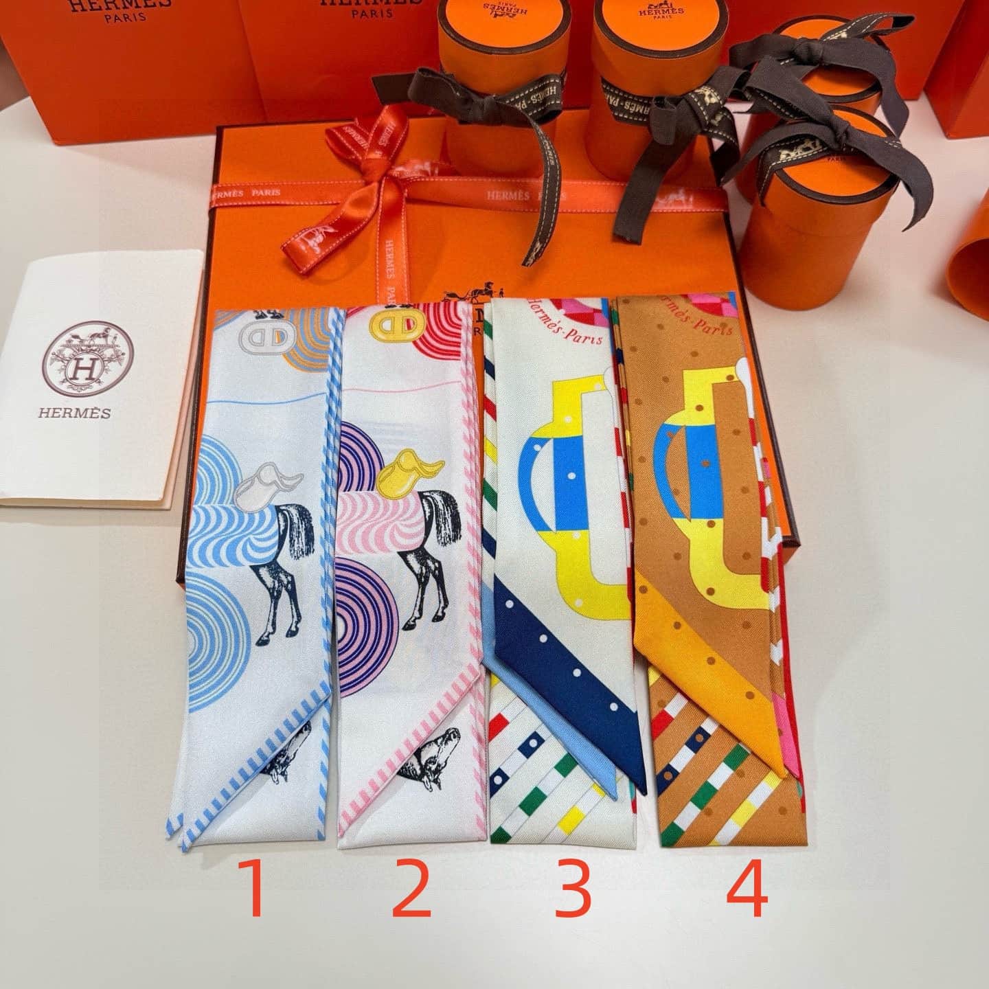 Hermes Garde-Robe Pop silk Twilly scarf