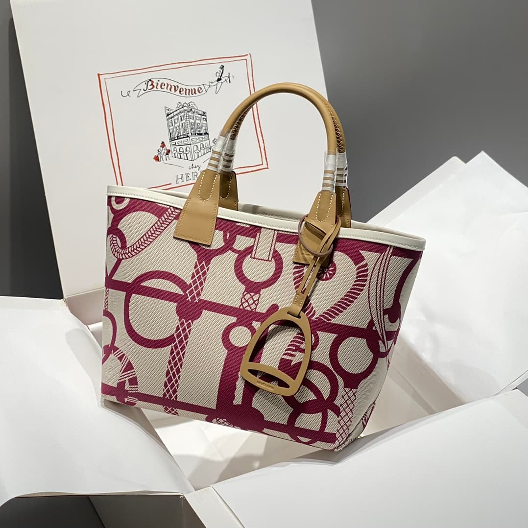 Hermes Steeple Bags Leather with Canvas WAX High