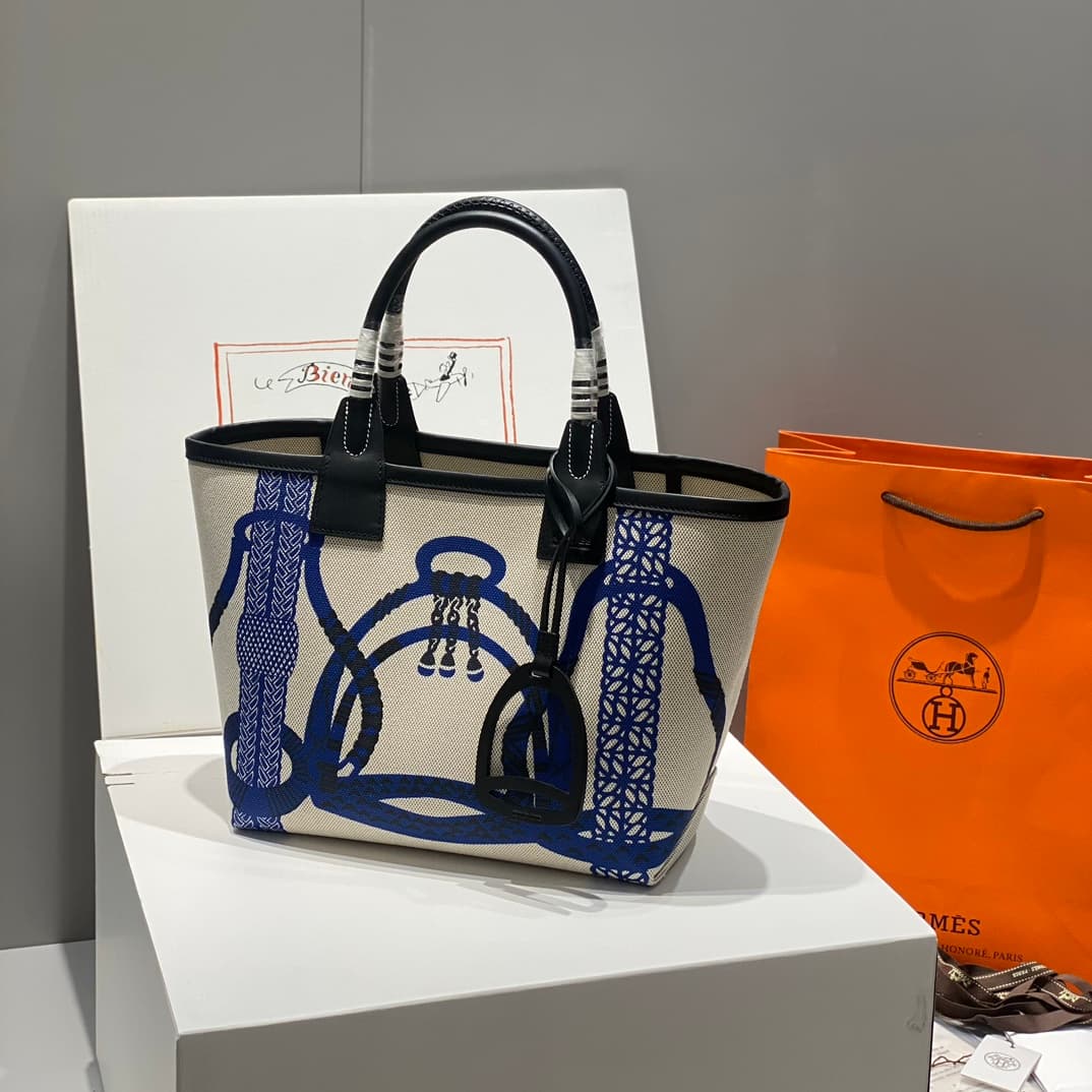 Hermes Steeple Bags Leather with Canvas WAX High