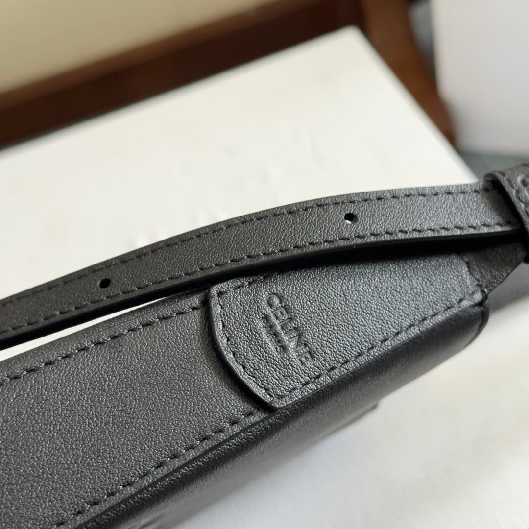 Celine Heloise Phone Pouch in Black Supple Calfskin Leather High