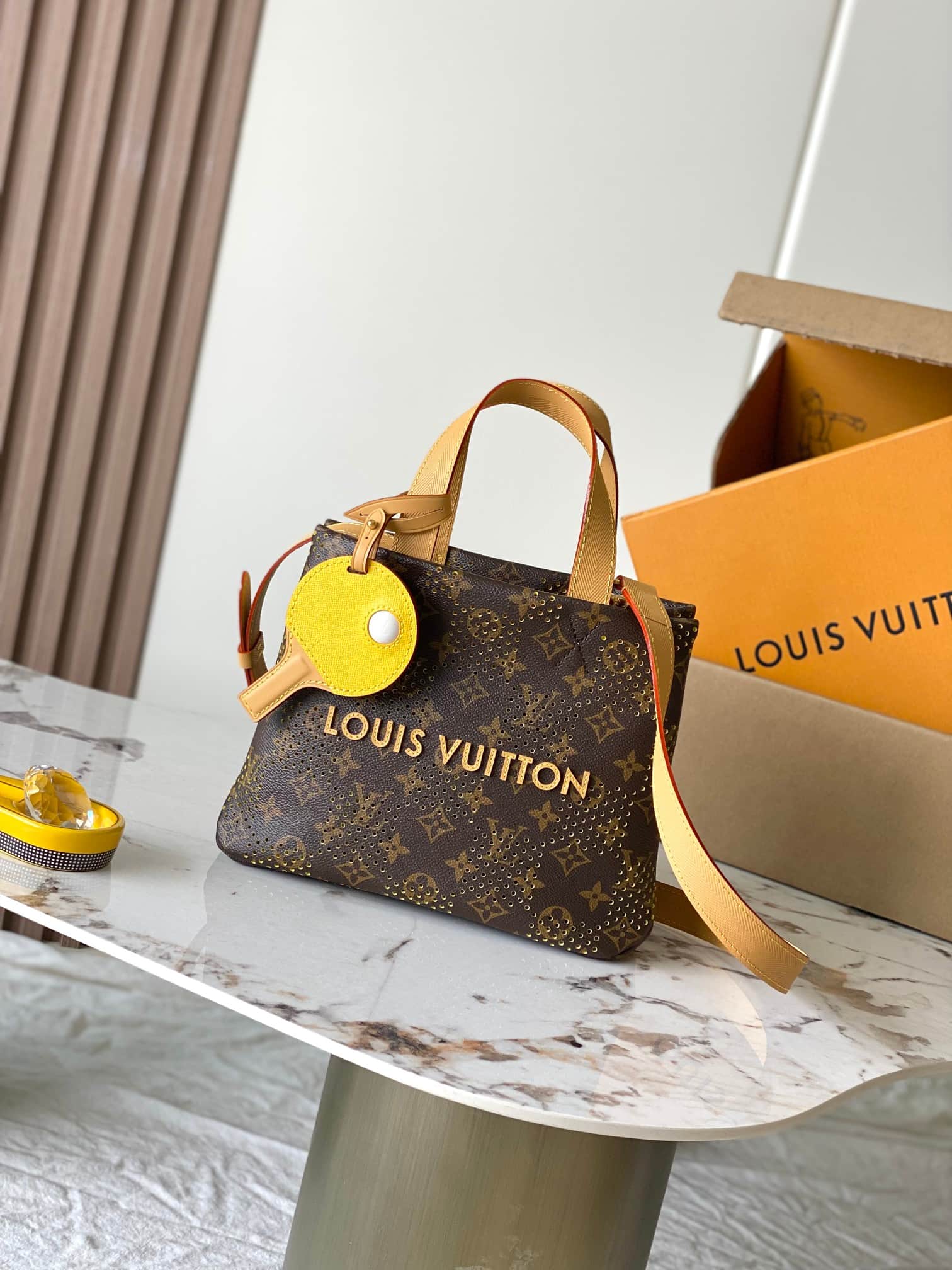 Louis Vuitton Mini Shopper Tote Monogram/Yellow Monogram Grid coated canvas M29304 TOP