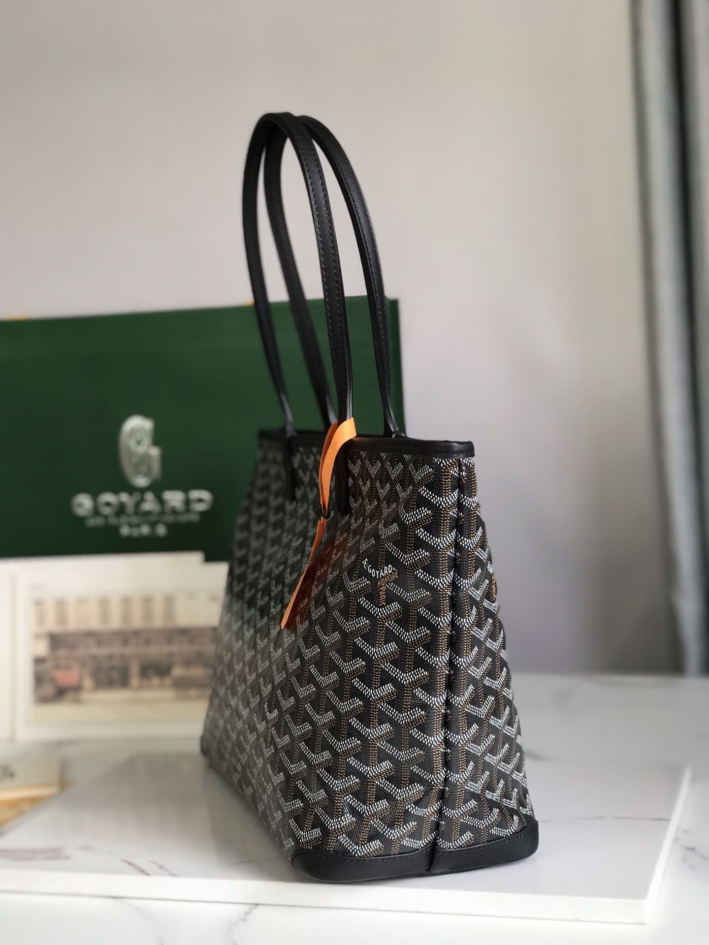 ARTOIS PM BAG Goyardine Canvas & Chevroches Calfskin Black High