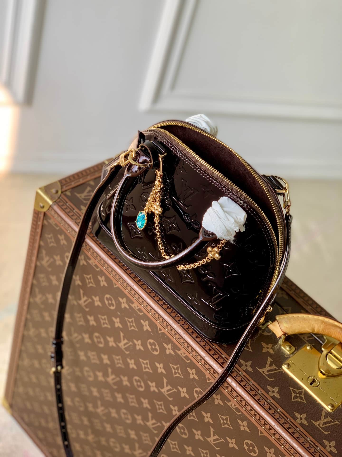 Louis Vuitton Alma BB Datewood Varnished cowhide leather M27172 High