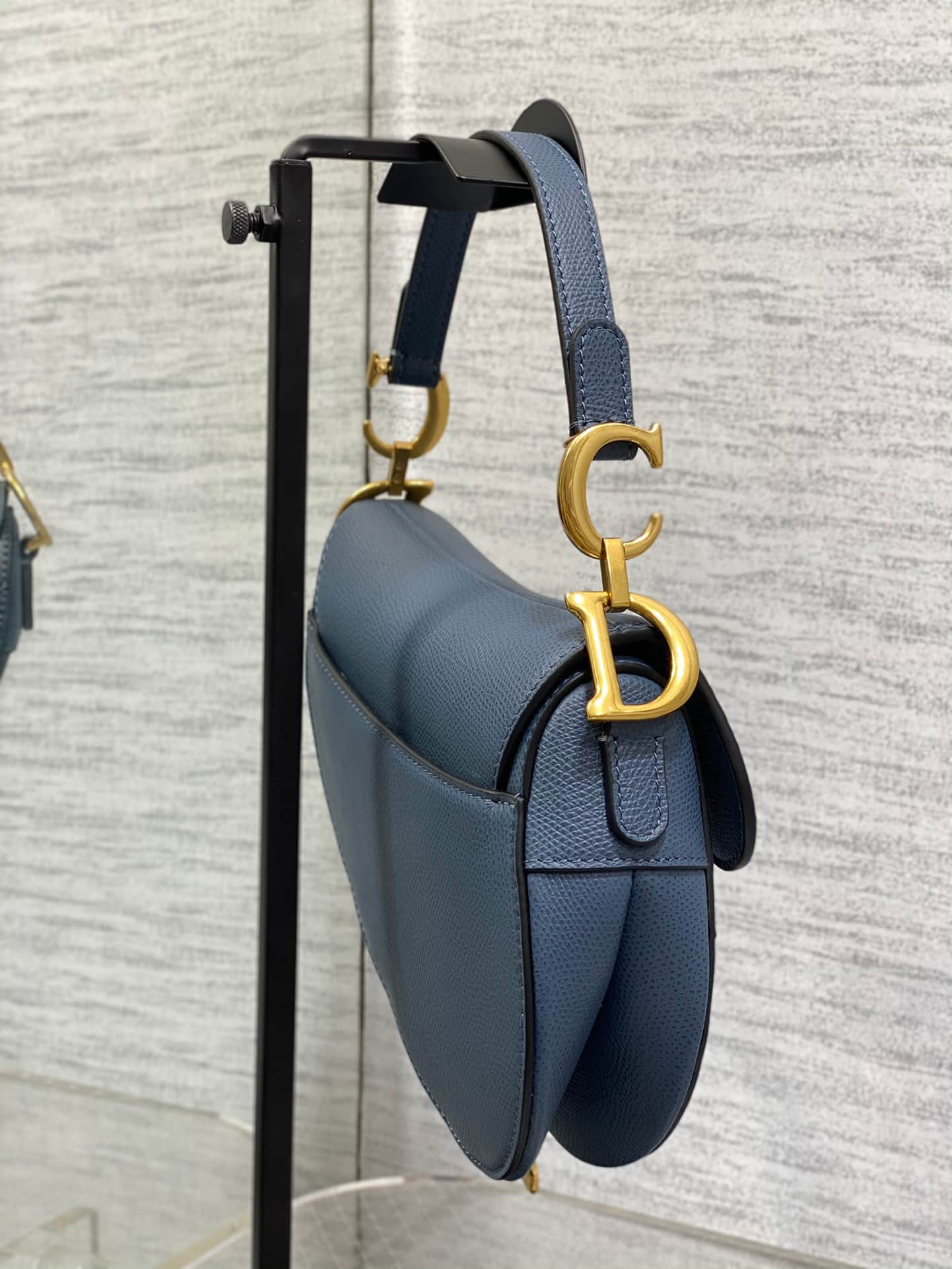 Mini SADDLE BAG Grained Calfskin  Blue High