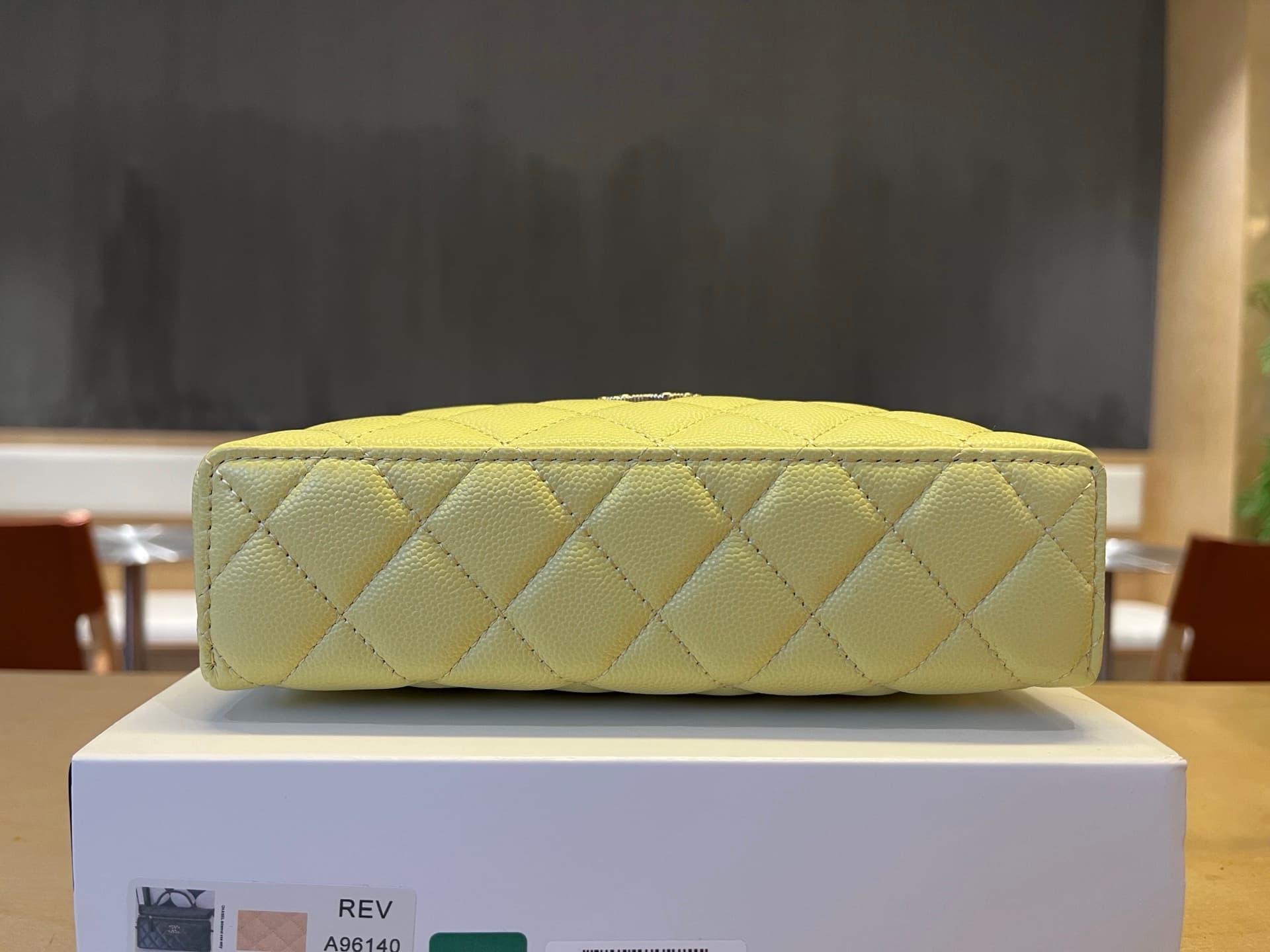 Chanel Vanity with Chain Grained Shiny Calfskin & Gold-Tone Yellow A96140 A