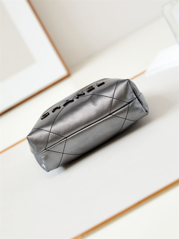 Chanel 22 MINI HANDBAG Patent Gradient Calfskin & Lacquered Metal Silver-Black AS3980 A