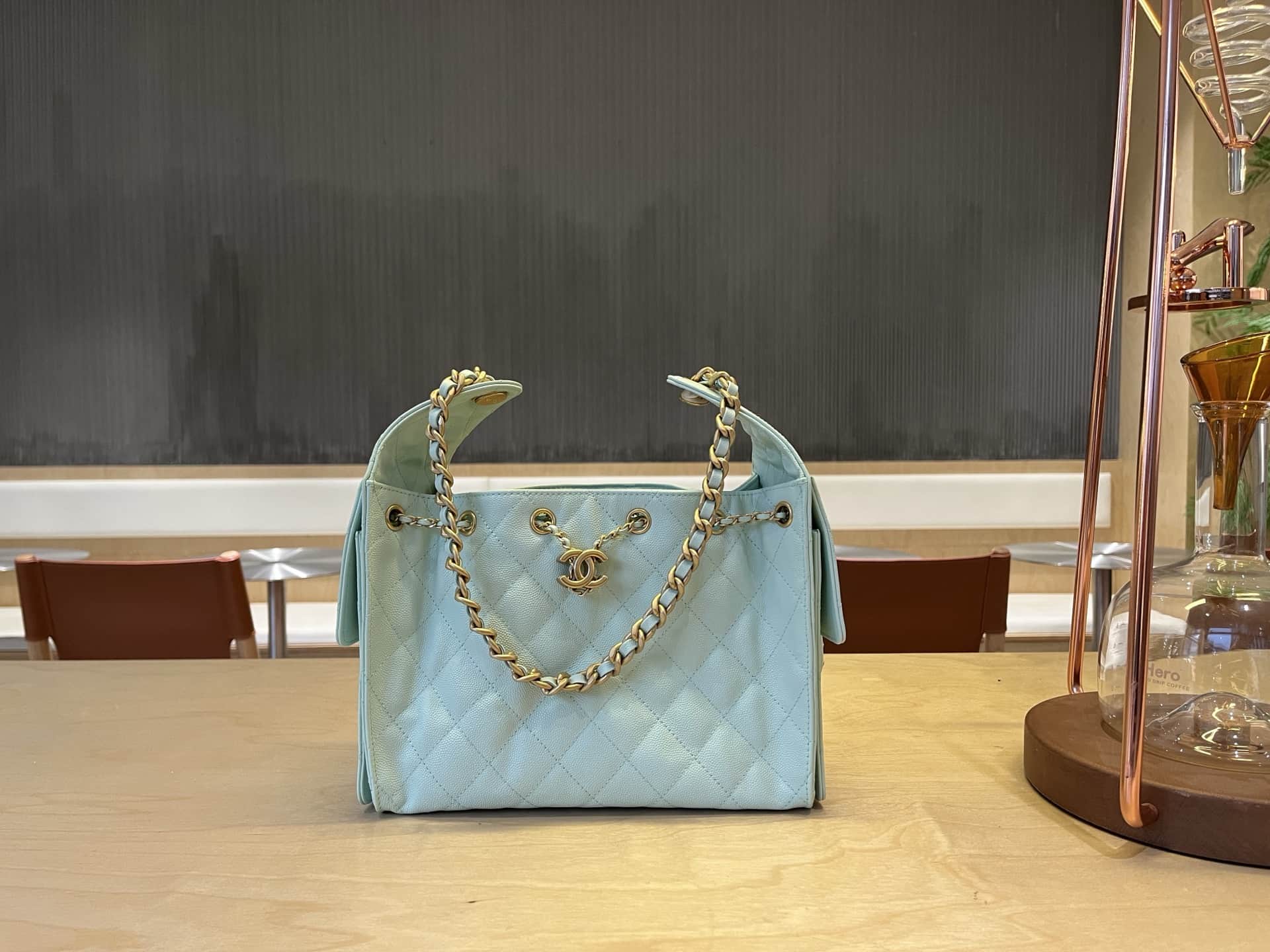Chanel 25 Small Hobo handbag AS5293 Grained Calfskin & Gold-tone Metal Green A