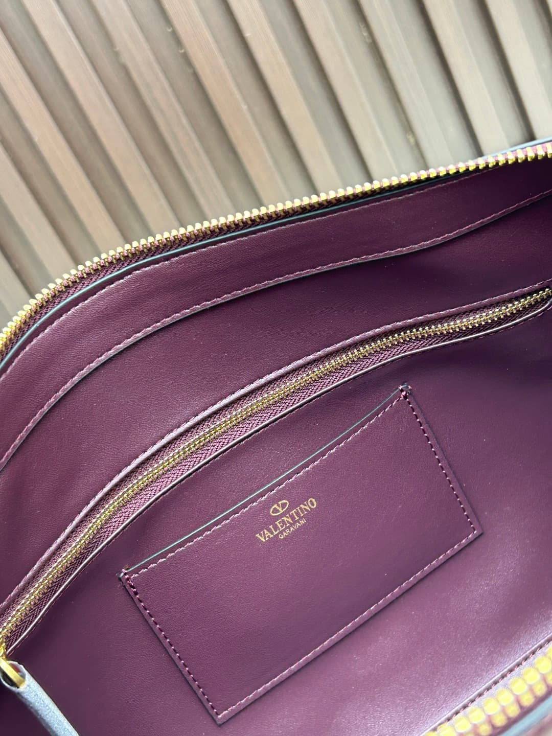 Valentino VLogo Garavani Panthea Shoulder Bag Burgundy Leather Mid