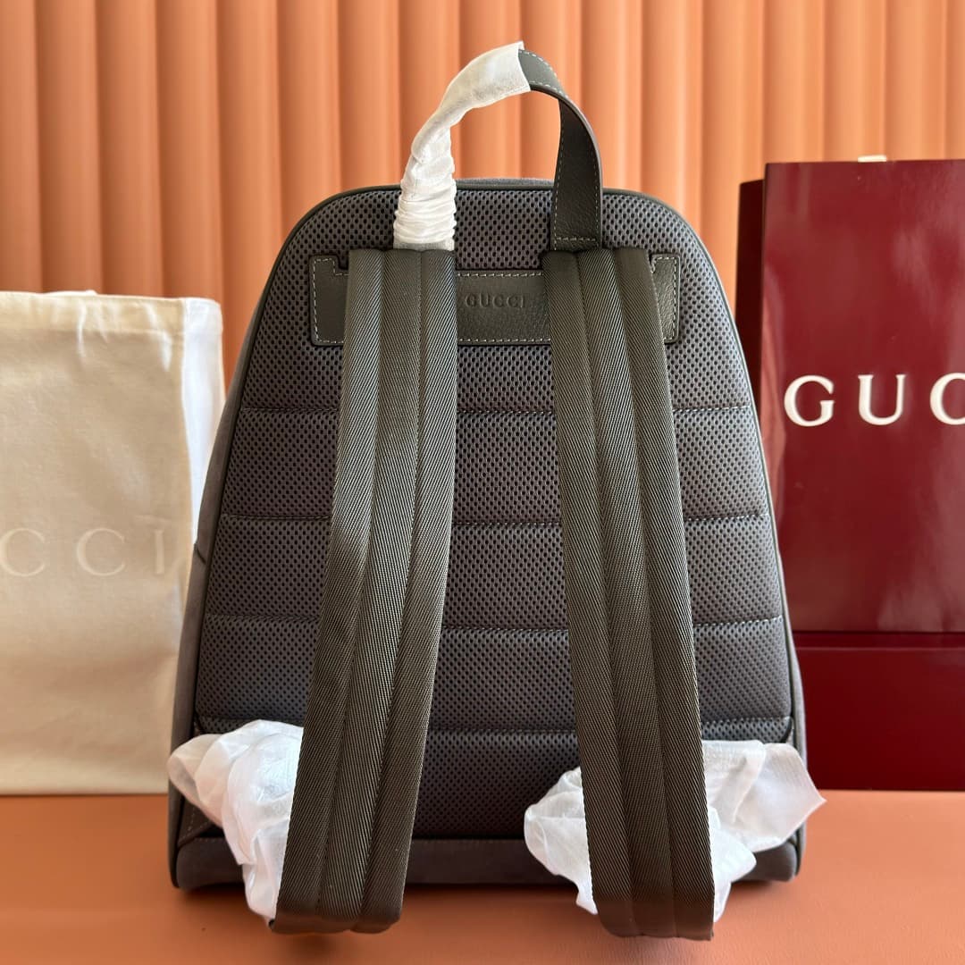 Gucci Ophidia Medium Backpack Grey Lightweight Soft Suede 834466 High