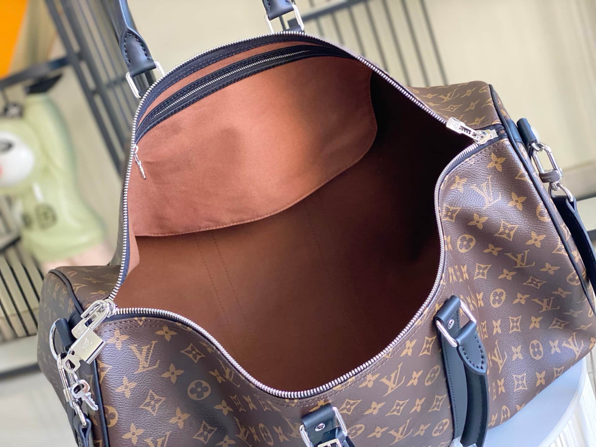 Louis Vuitton Keepall Bandoulière 55 MONOGRAM MACASSAR Canvas M56714 TOP