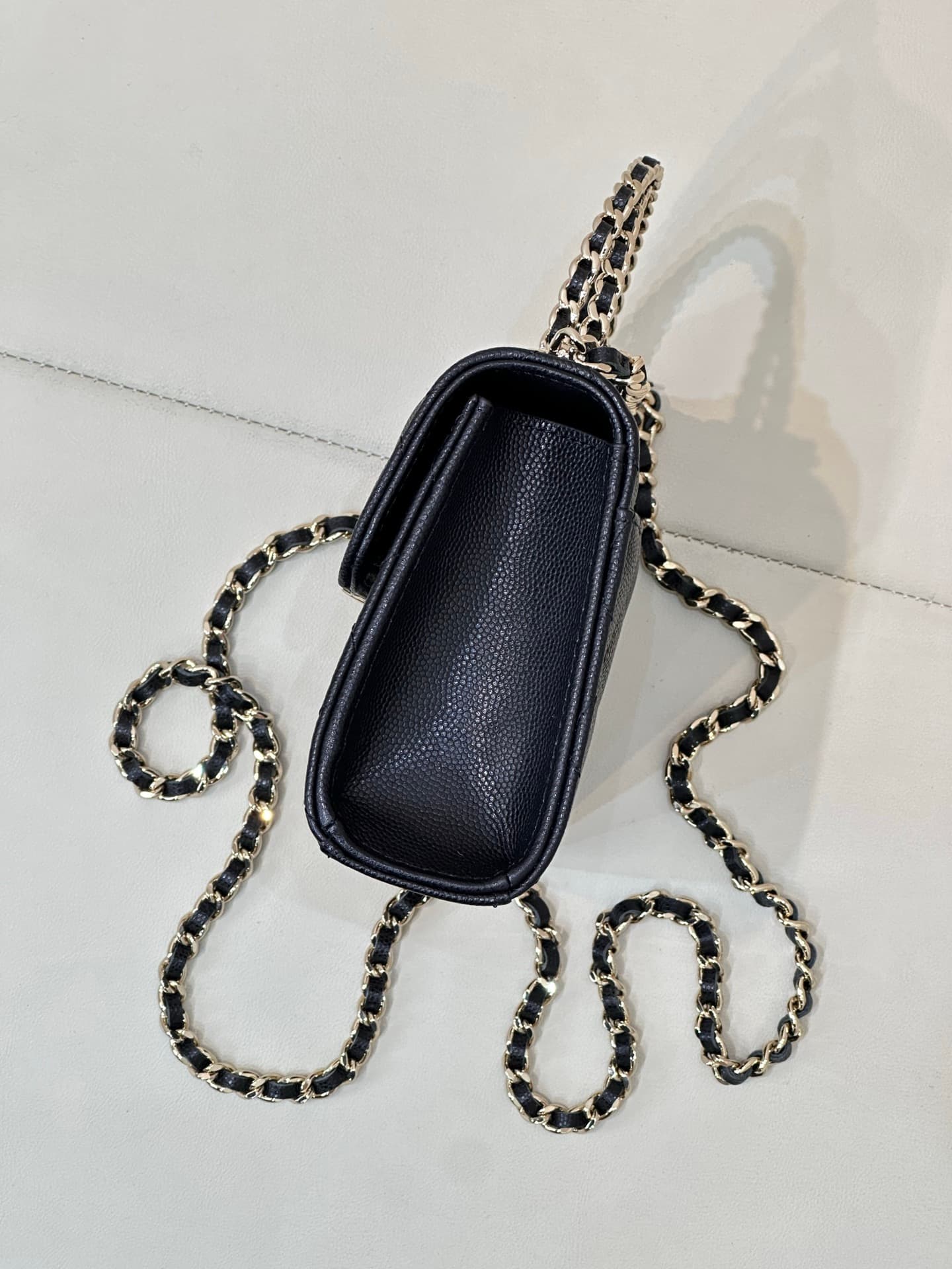 Chanel Clutch with chain Grained Calfskin&Gold-Tone Metal Black AP3236 TOP