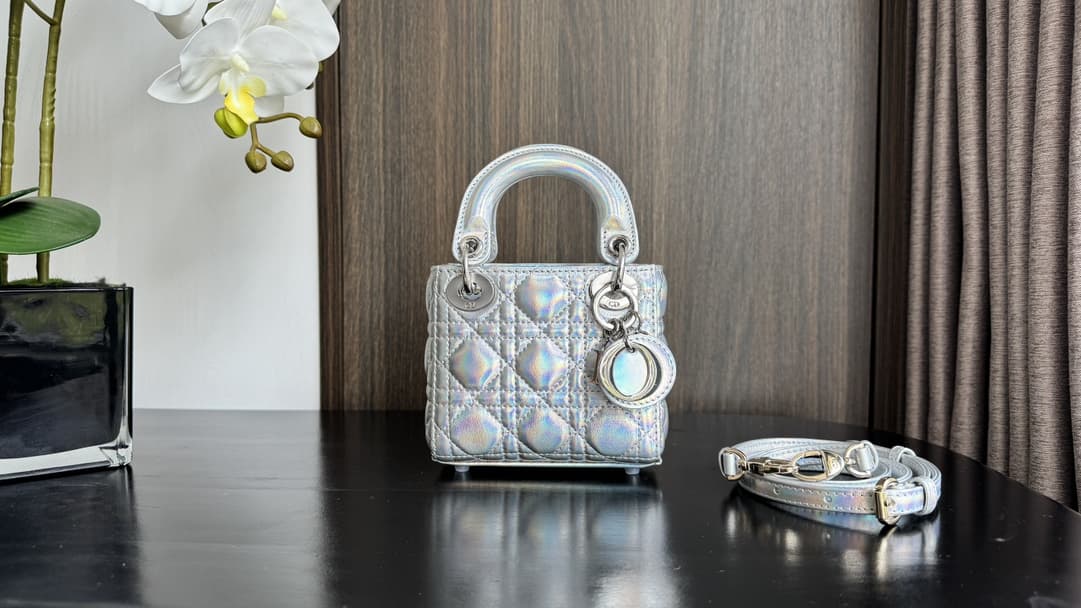 MICRO LADY Dior BAG Cannage Lambskin Iridescent Metallic High