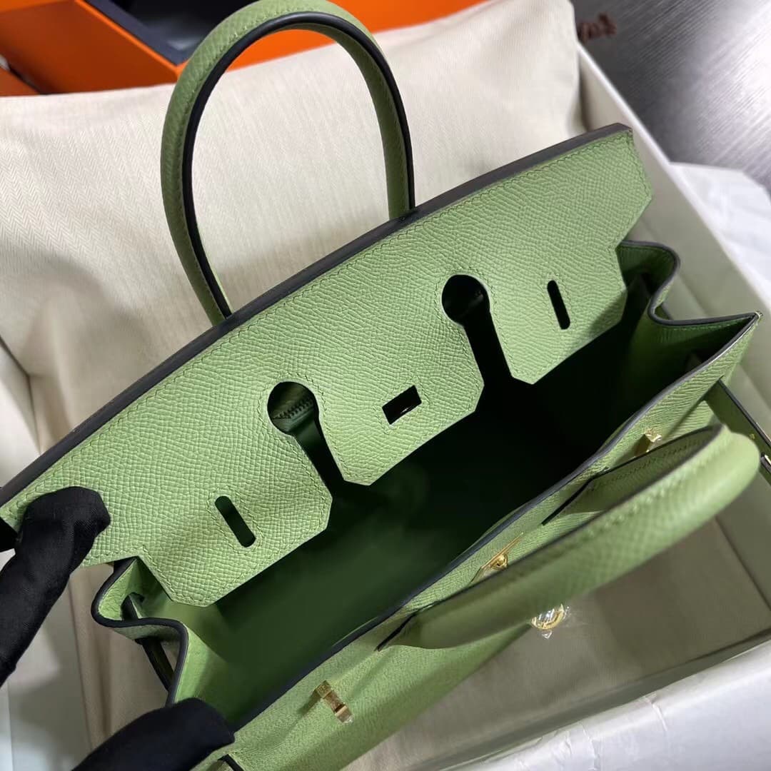 Hermes Birkin Sellier Bag 25/30cm Epsom Leather WAX Vert Criquet High
