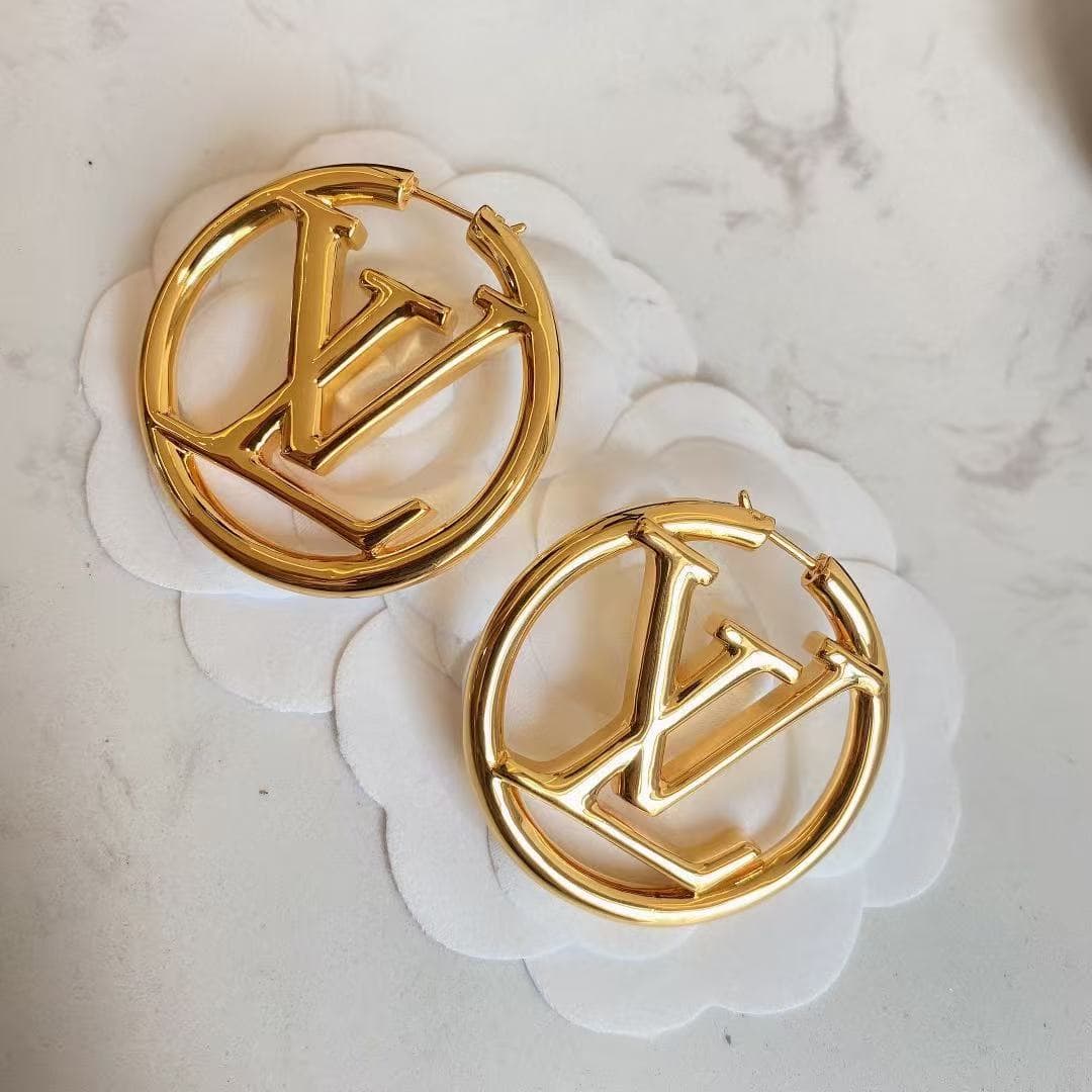Louis Vuitton Louise Hoop GM Earrings S00 - High