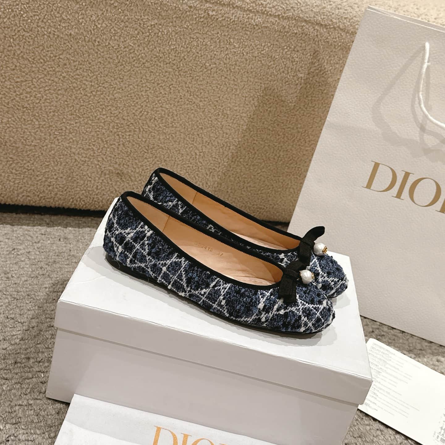 Dior Ballet Flat Denim Shoes Women