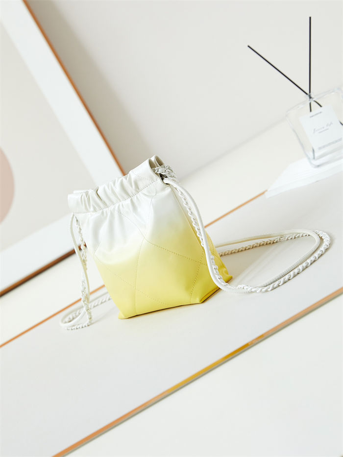 Chanel 22 MINI HANDBAG Patent Gradient Calfskin & Lacquered Metal Yellow AS3980 A