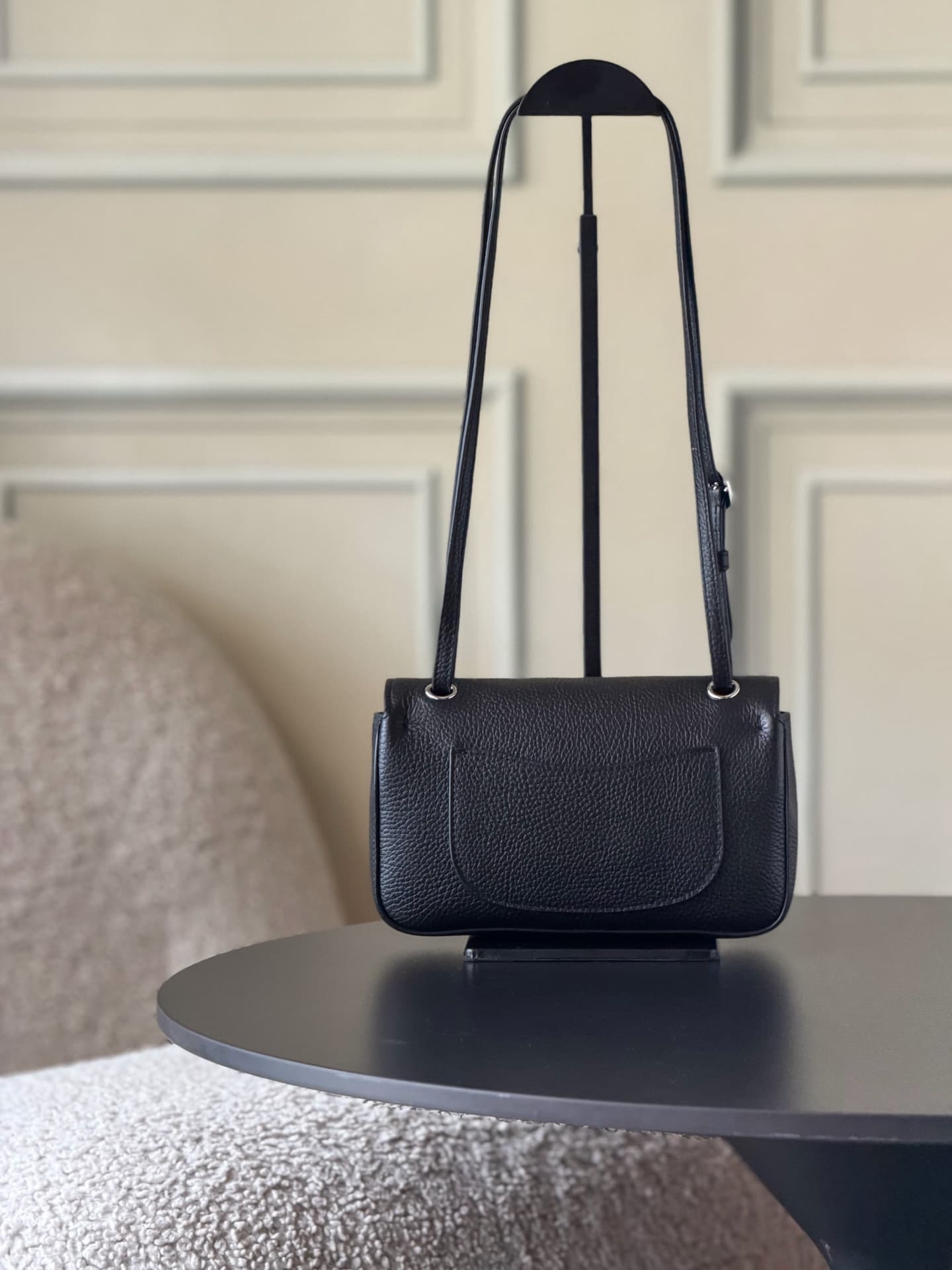 CHANEL Mini flap bag Grained Calfskin&Silver-tone metal Black AS6573 A