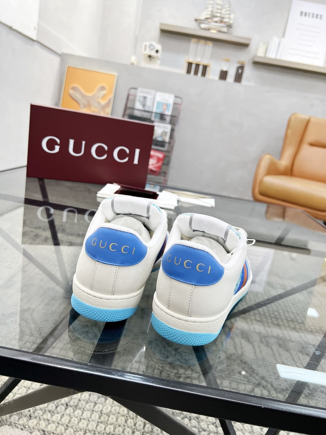 Gucci Double G Logo Rubber Slingback Sneaker  Shoes Men