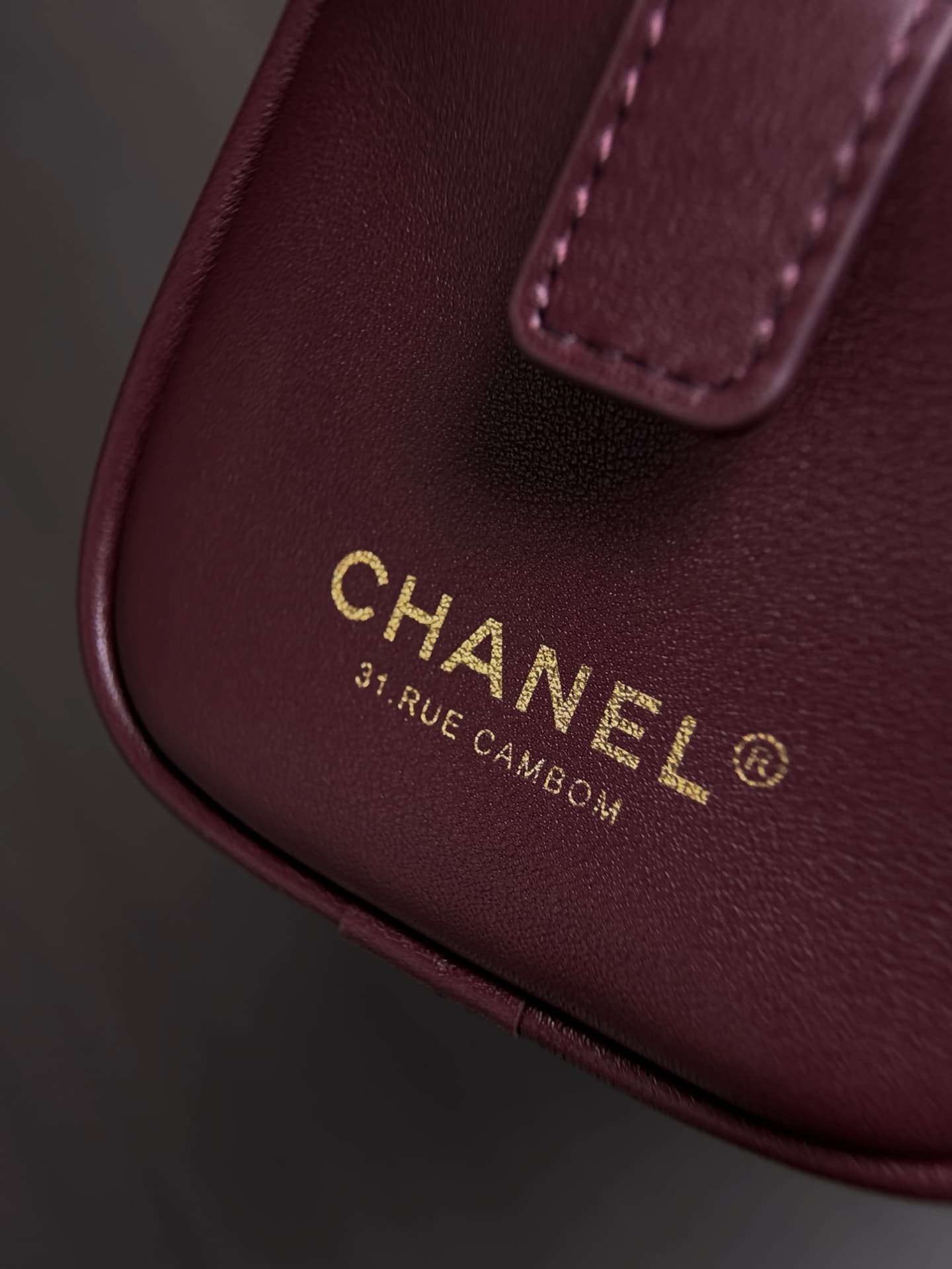 Chanel Large Bowling Bag Calfskin & Gold-Tone Metal Burgundy AS6580 High