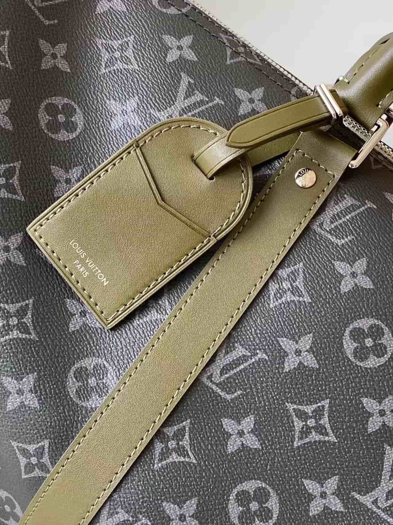 Louis Vuitton Keepall Bandoulière 45 Khaki Green Monogram Eclipse coated canvas M28837 High