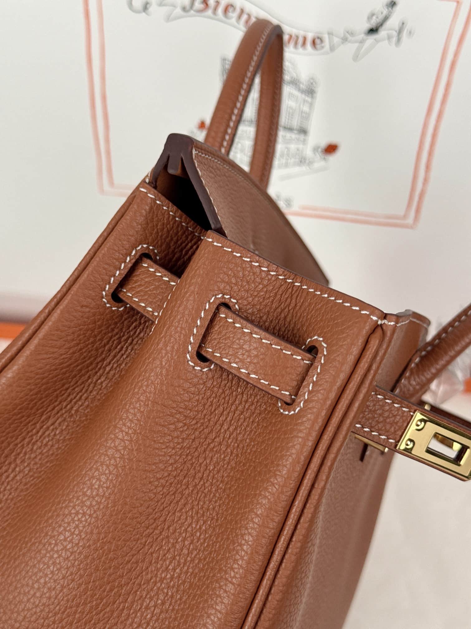 Hermes Birkin 25/30 Bag Togo Calfskin Leather Gold High