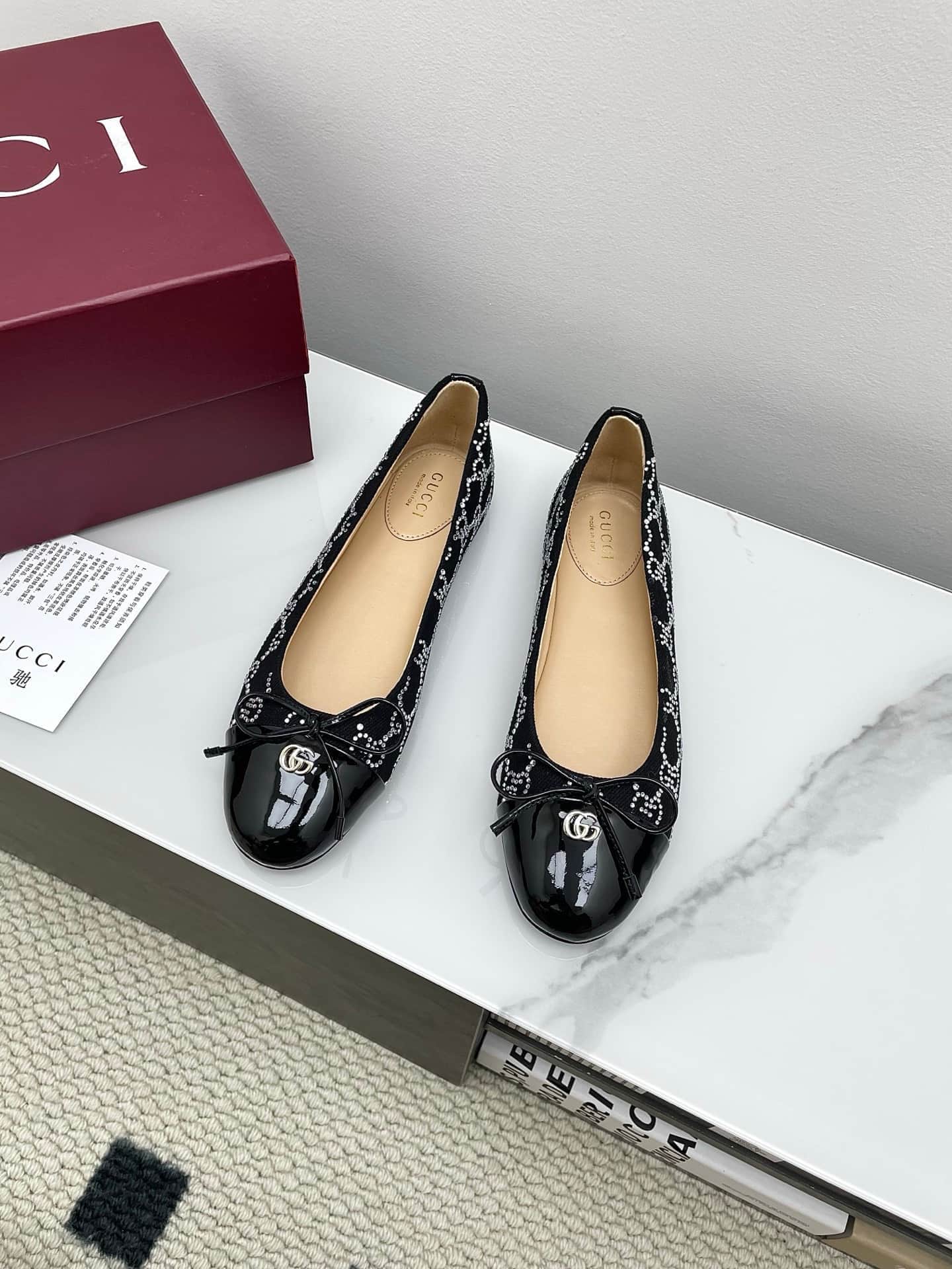 Gucci GG crystal ballet flat Shoes Women