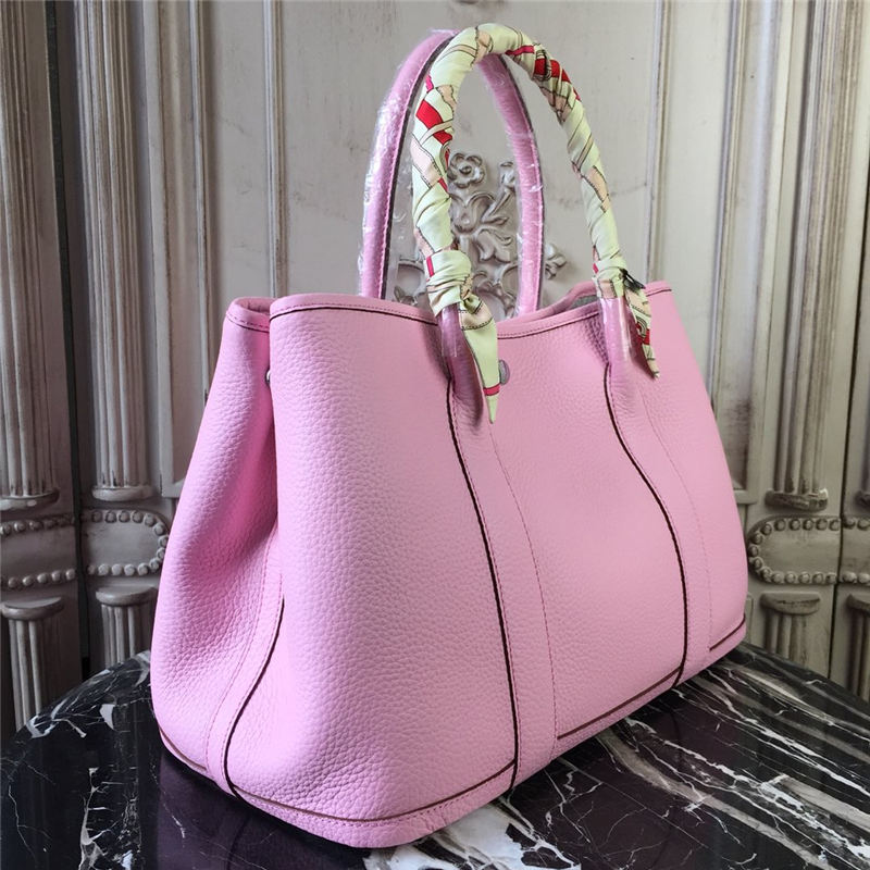 Hermes Garden Party 30/36 Bag Calfskin In Pink High