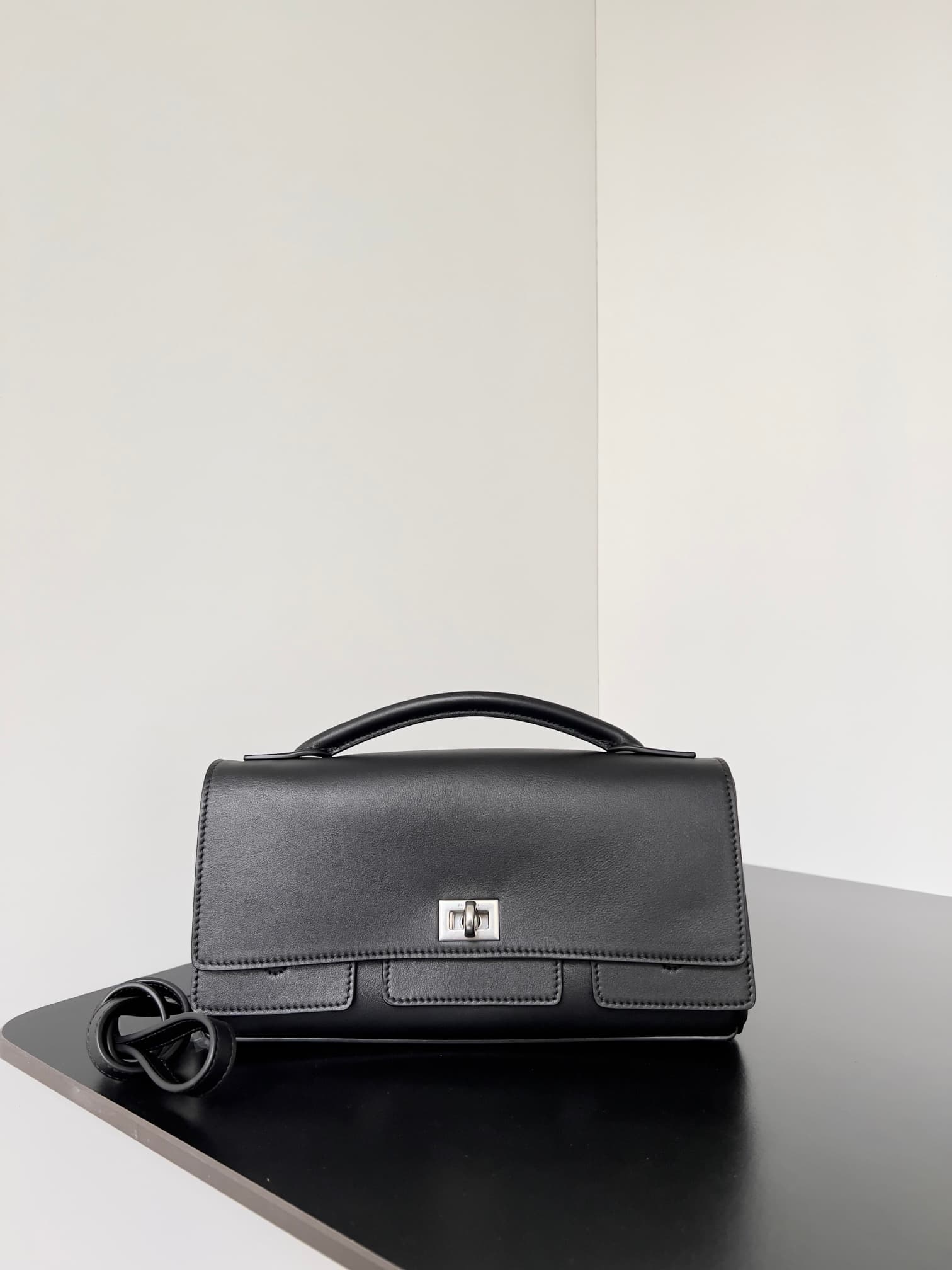 Balenciaga Bel Air Small Clutch On Strap smooth leather High
