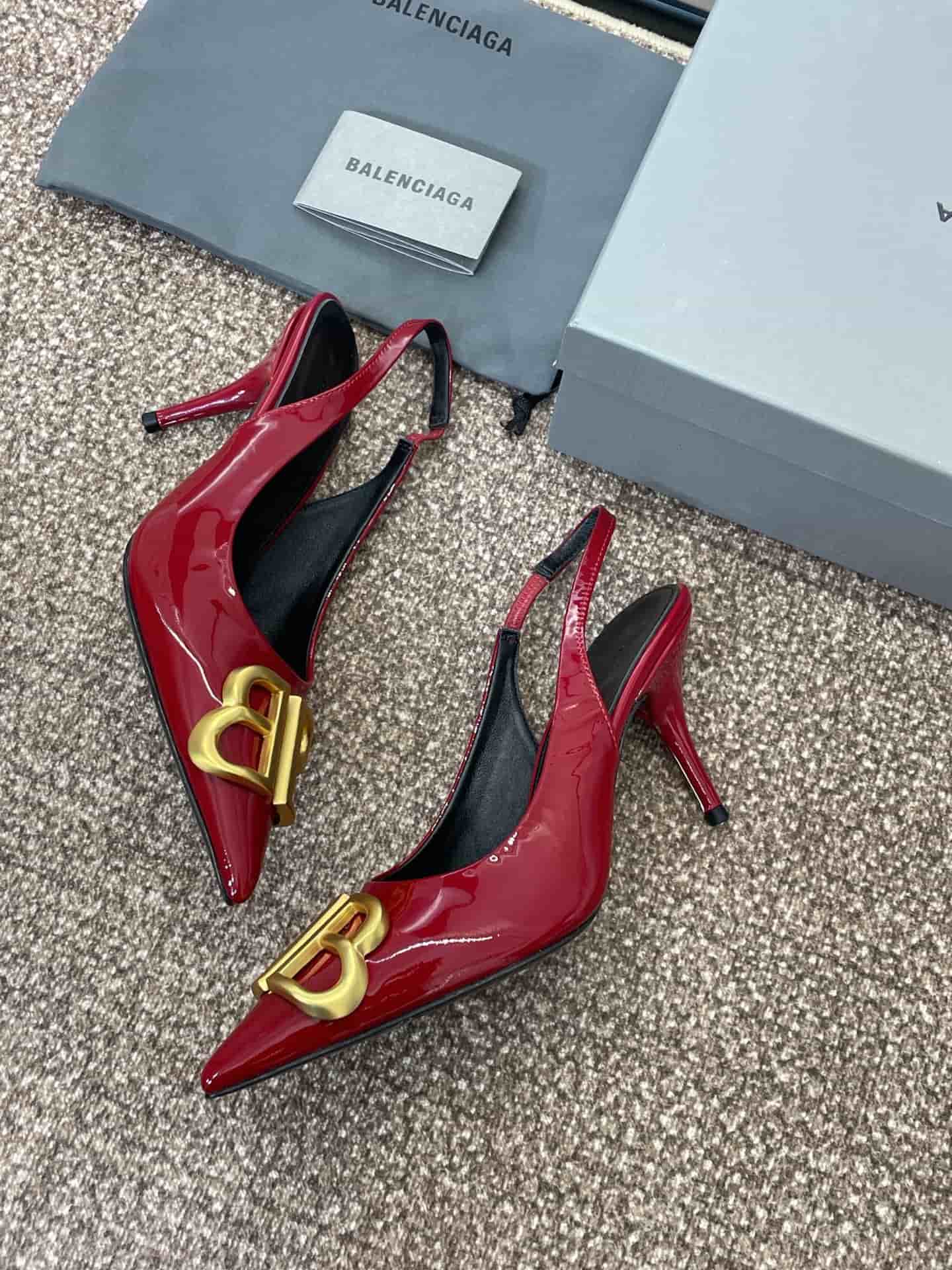 Balenciaga Patent Leather Flat Shoes High Women