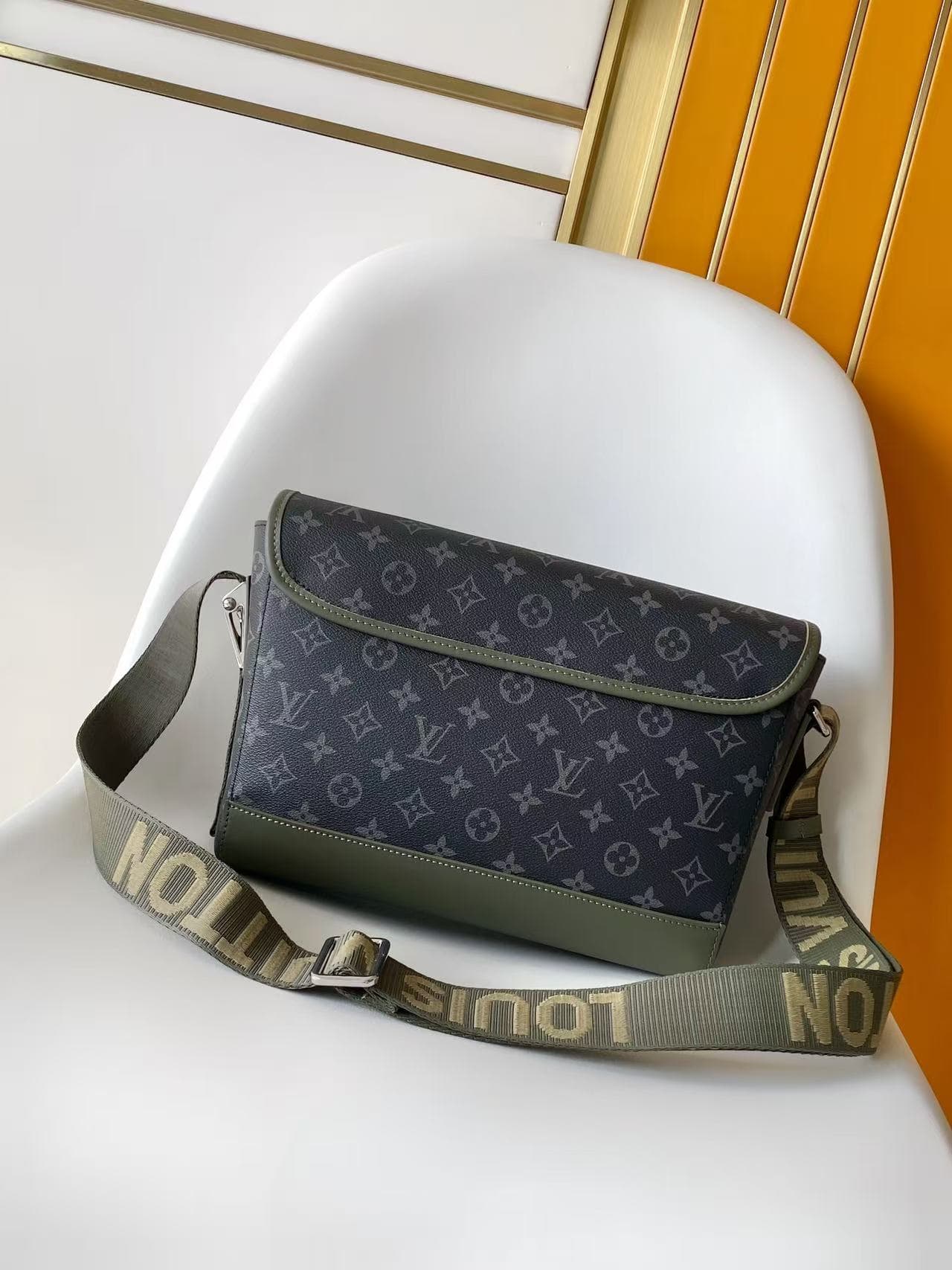 Louis Vuitton Courrier Messenger Khaki Green Monogram Eclipse coated canvas M28629 High