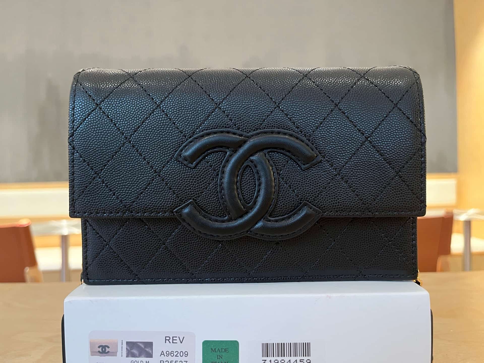 Chanel Wallet On Chain Grained Calfskin & Gold-tone Metal A96209 A