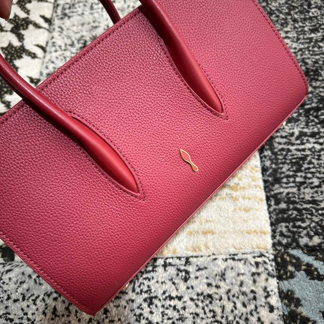 Christian Louboutin Paloma leather tote bag in red with spikes &studs High