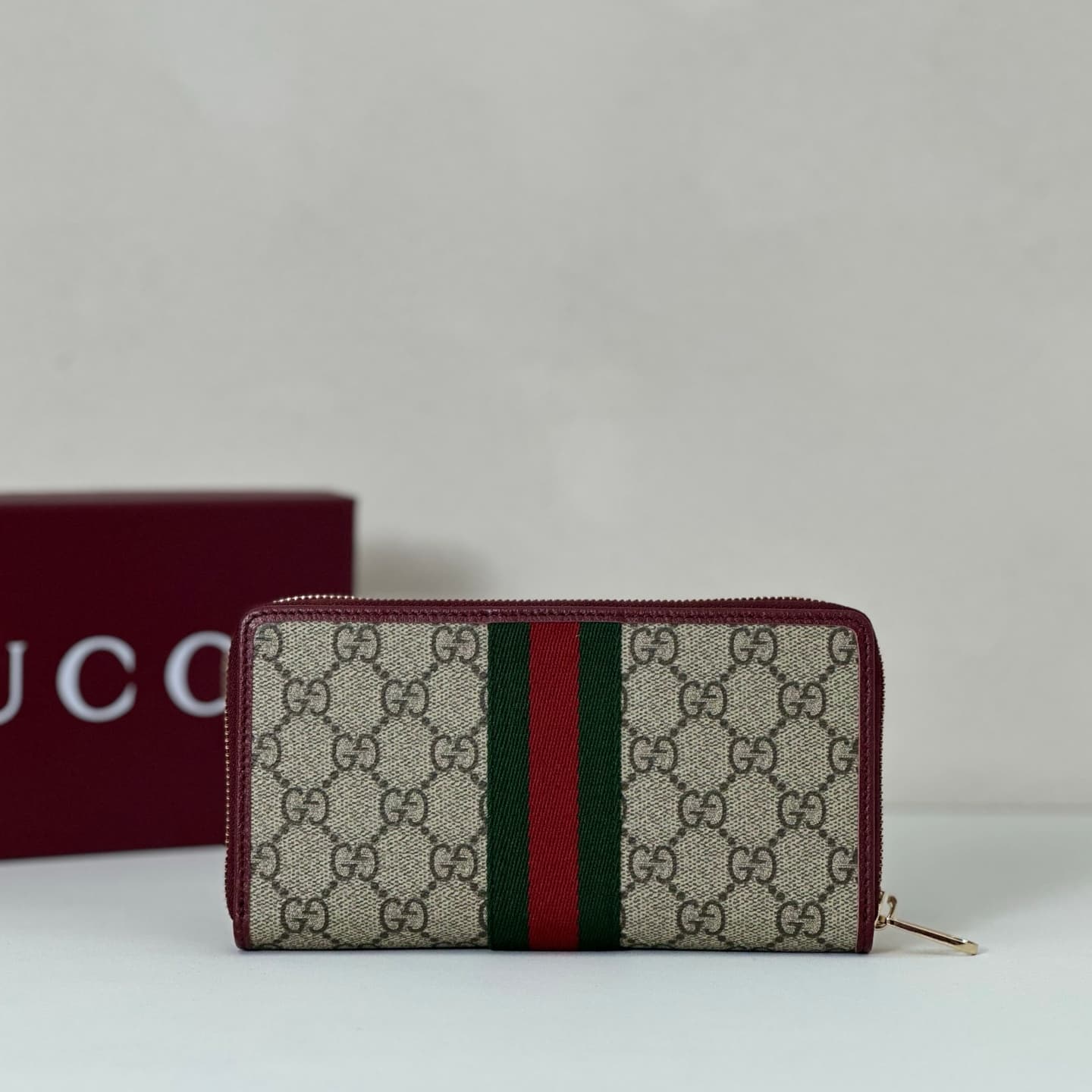 Gucci Ophidia zip around wallet Burgundy ‎838484 High