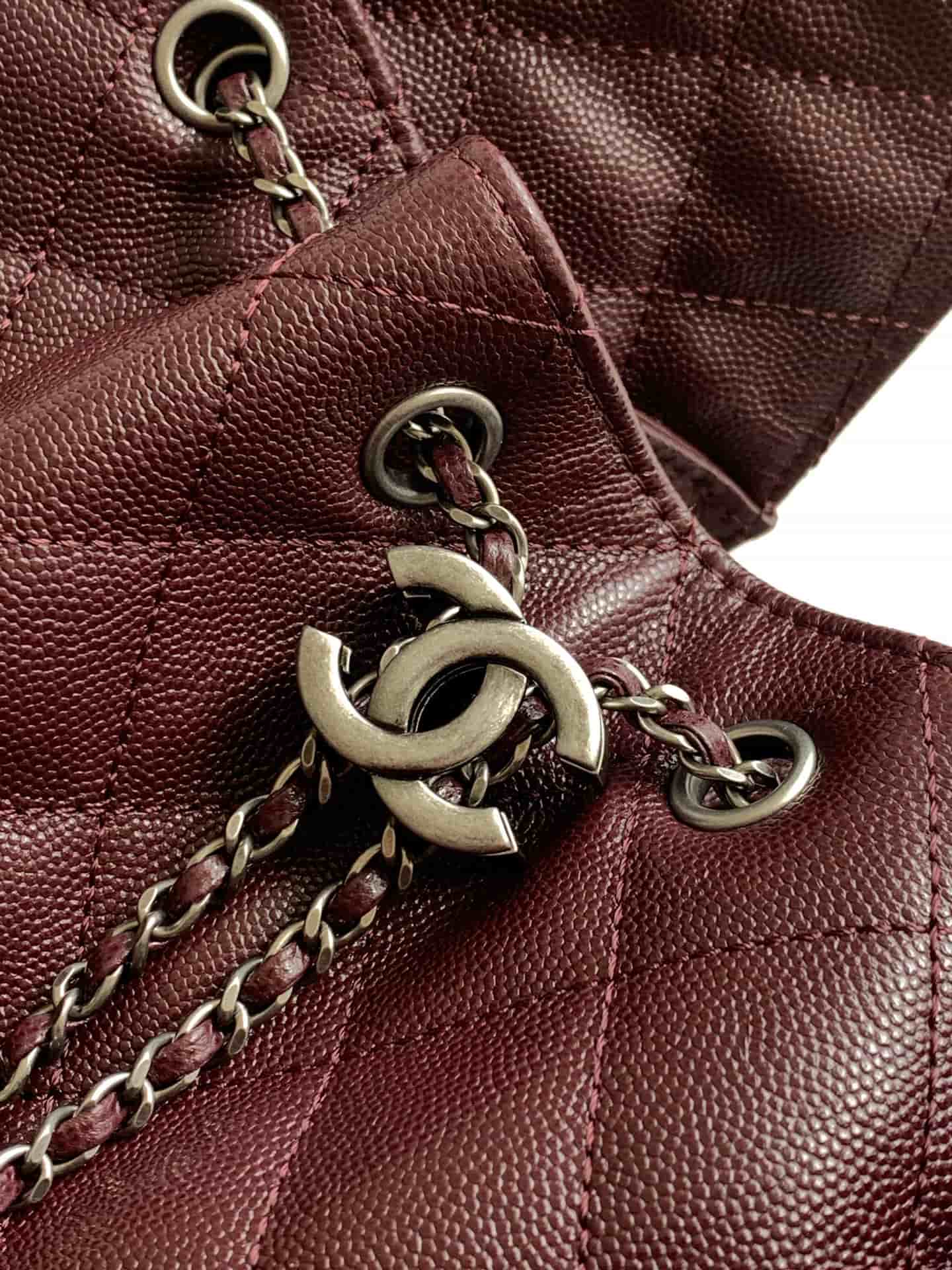 Chanel 25 Small Hobo handbag AS5293 Grained Calfskin &Silver-Tone Metal Drak Brown A