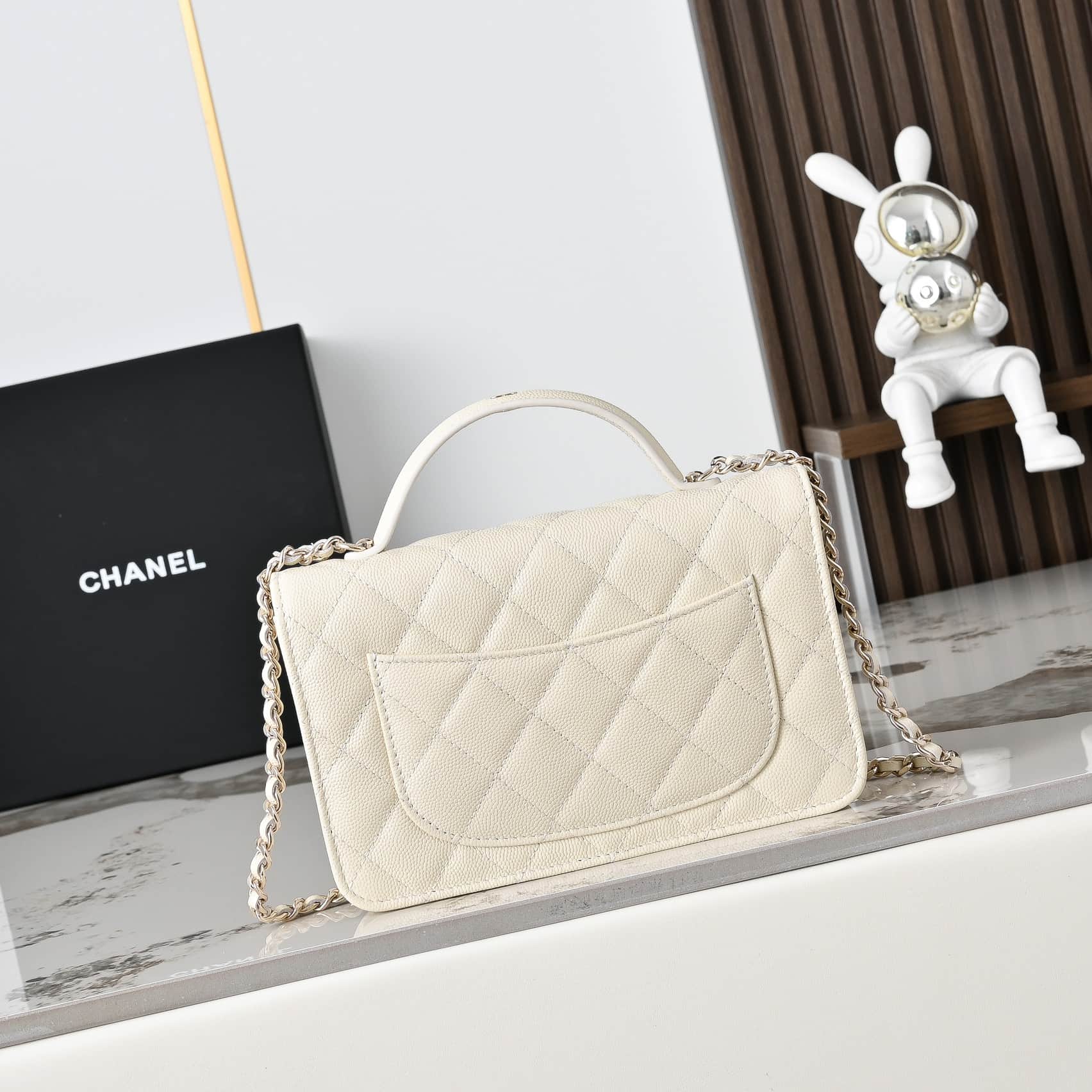 Chanel Wallet on Chain Grained Calfskin & Gold-Tone Metal Cream AP4401 A