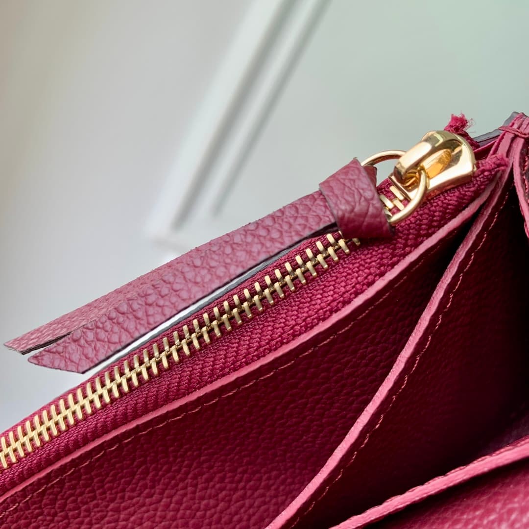 Louis Vuitton EMILIE WALLET Monogram Empreinte Grenat Red M62369 High