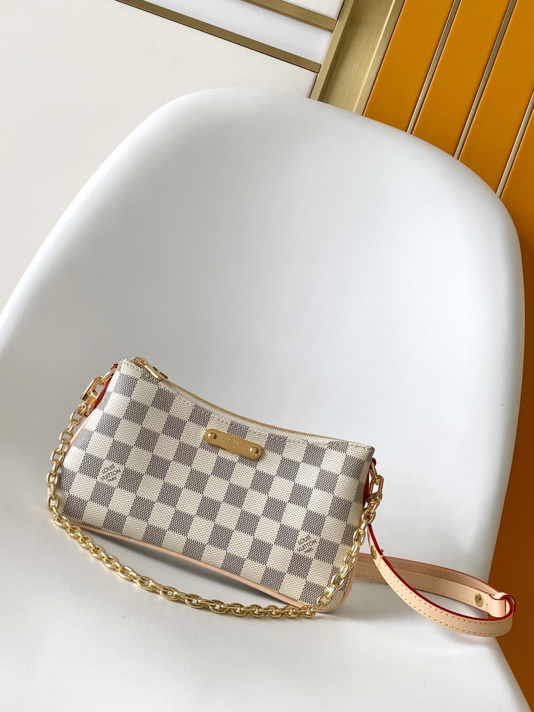 Louis Vuitton Pochette Liv in Damier Azur Canvas N00228 High